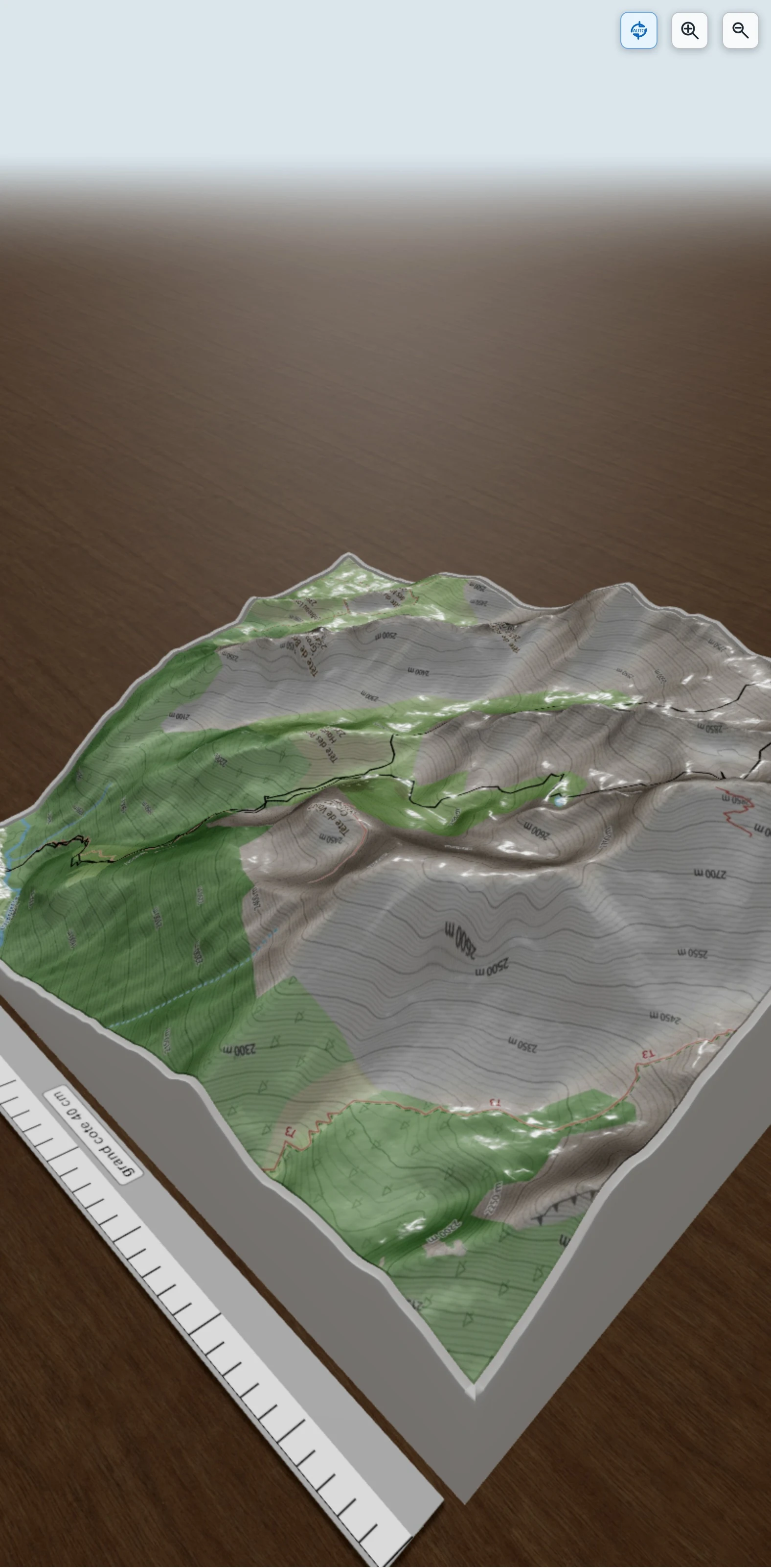 Carte en relief 3D de Tête de Siguret, avec relief topographique