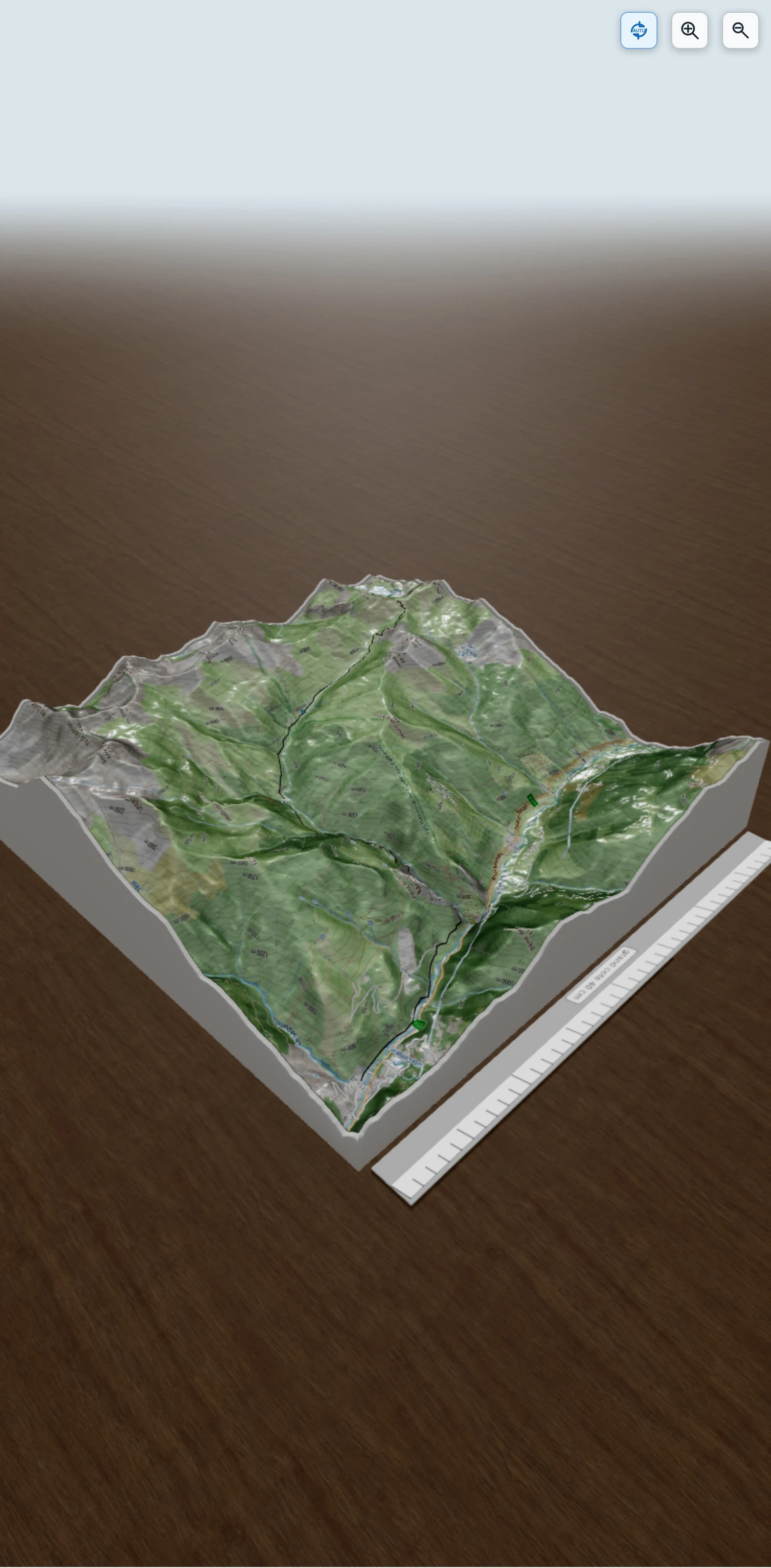 Carte en relief 3D de 12eme étape Etsau - refuge d'Ayous, avec relief topographique