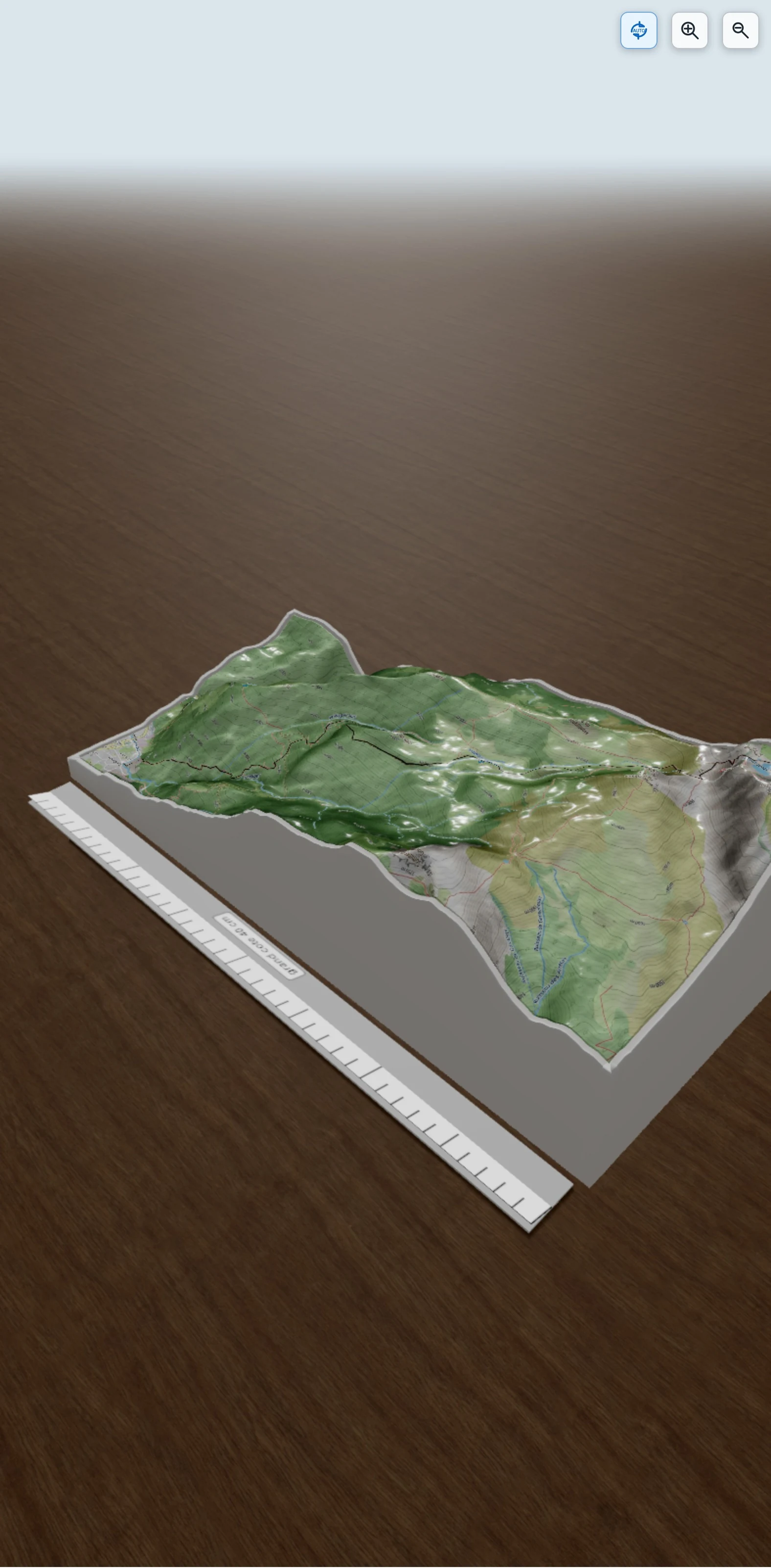 Carte en relief 3D de 15403224-laruns -_ Montagnon, avec relief topographique