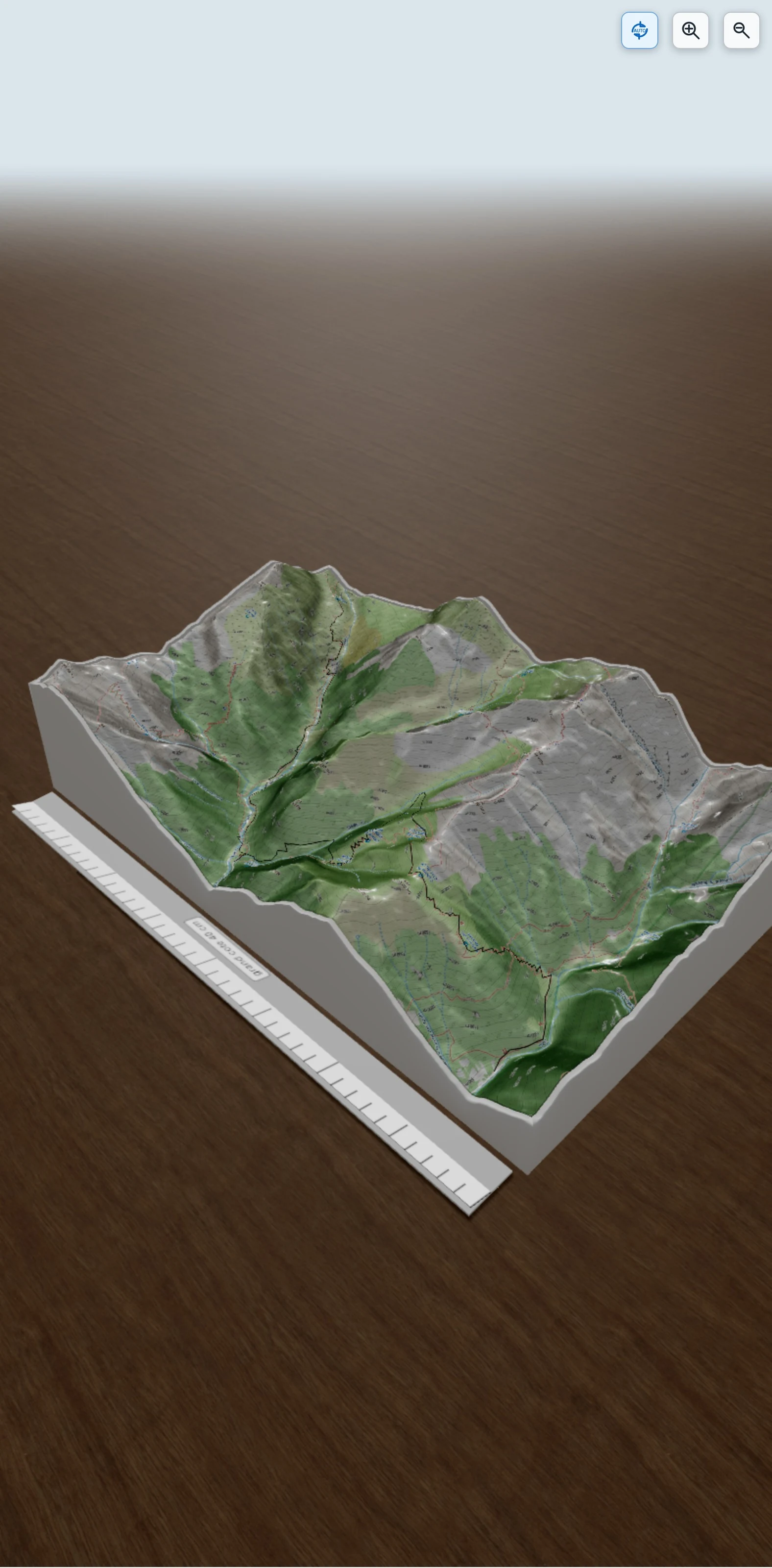 Carte en relief 3D de 1er jour GRT valier, avec relief topographique
