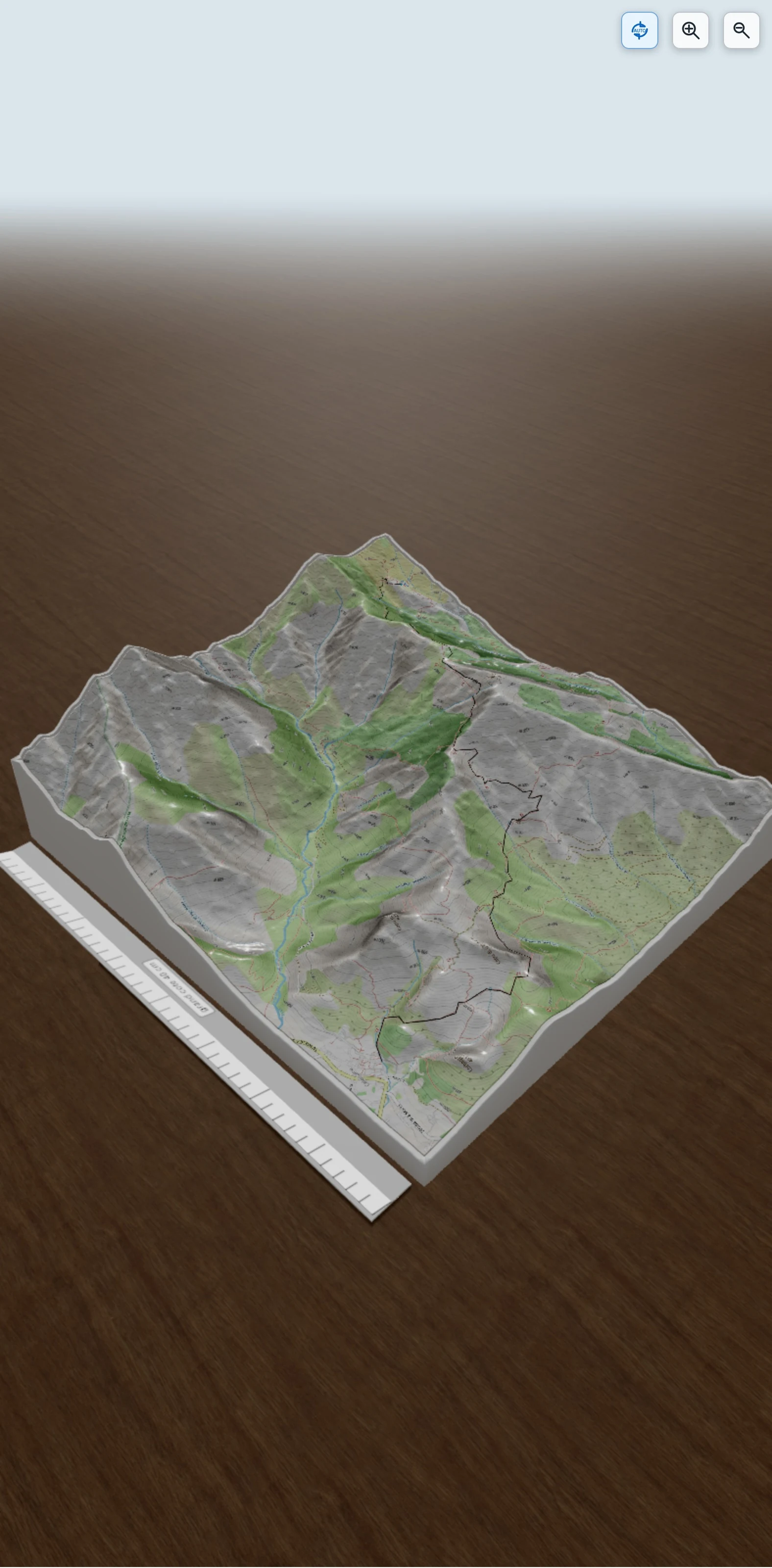 Carte en relief 3D de 1ere etape GR20, avec relief topographique