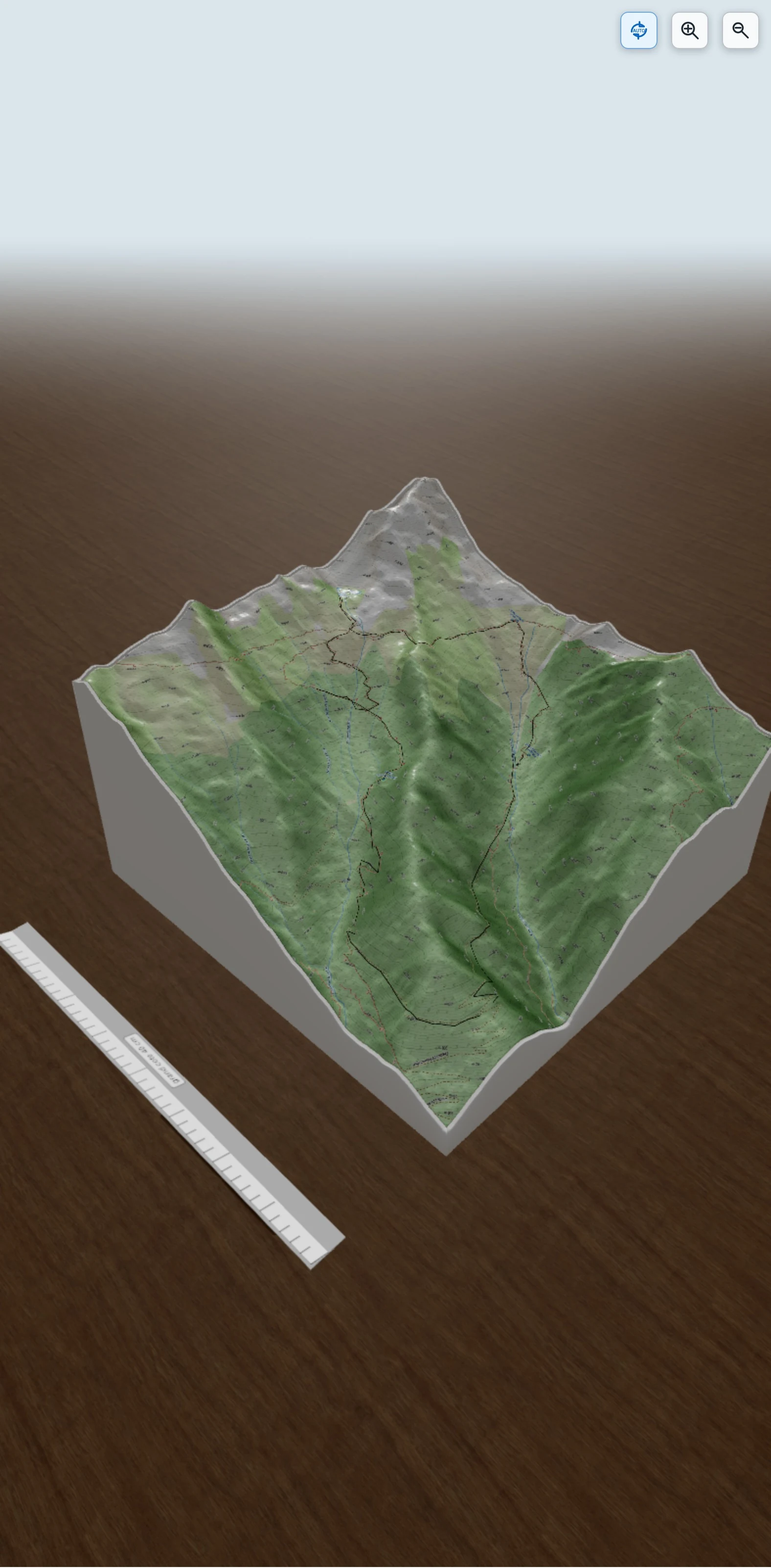 Carte en relief 3D de lacs de Montartier, avec relief topographique