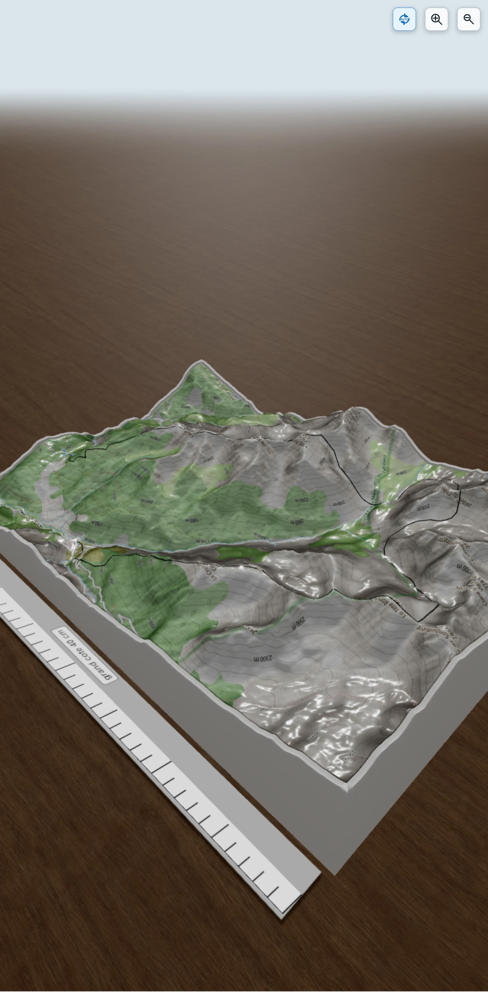 Carte en relief 3D de a2 Bec Marseille-Trou de l'âne-Croix Carle, avec relief topographique