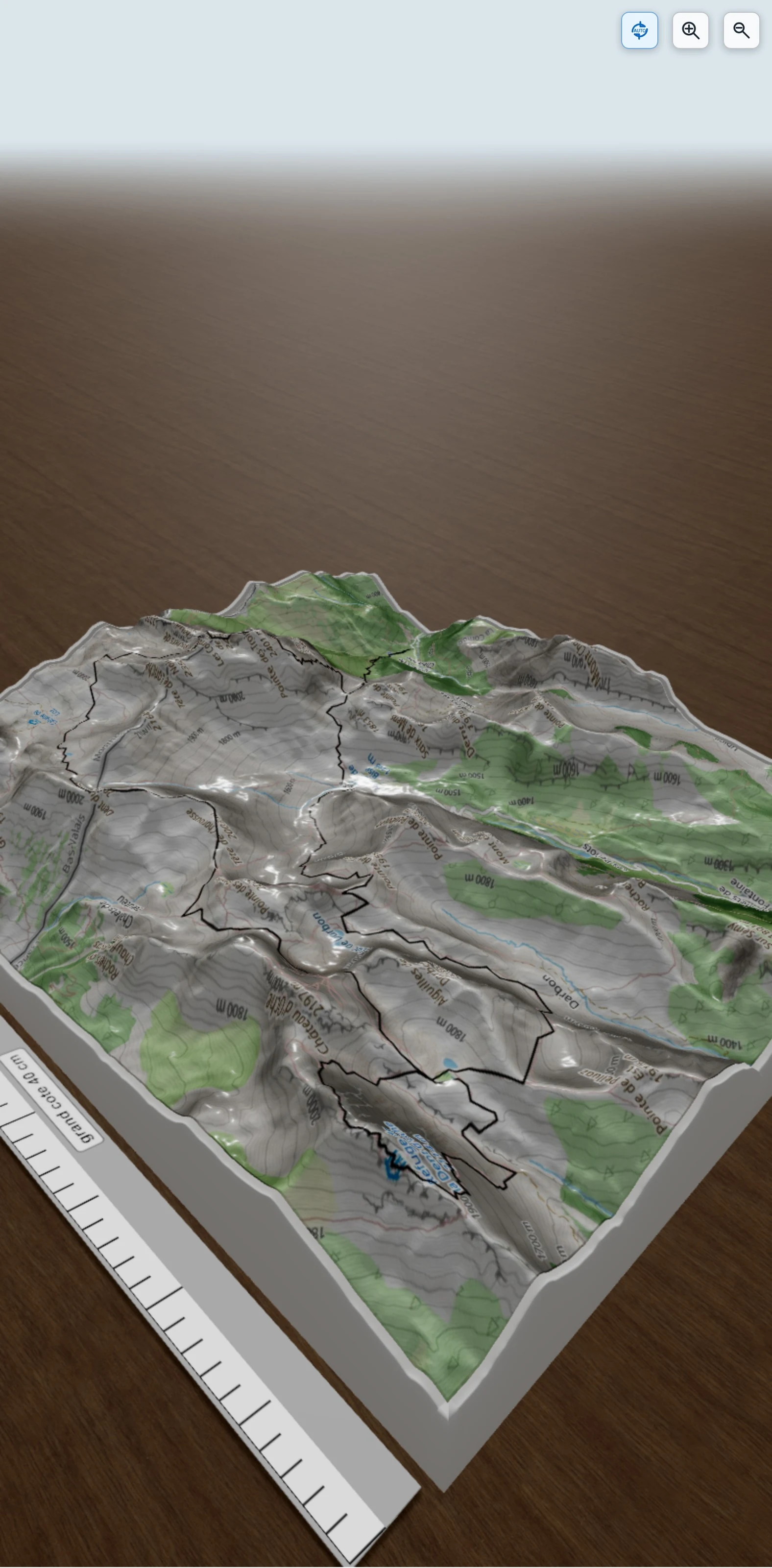 Carte en relief 3D de abondance cornettes de bise dent d oche, avec relief topographique
