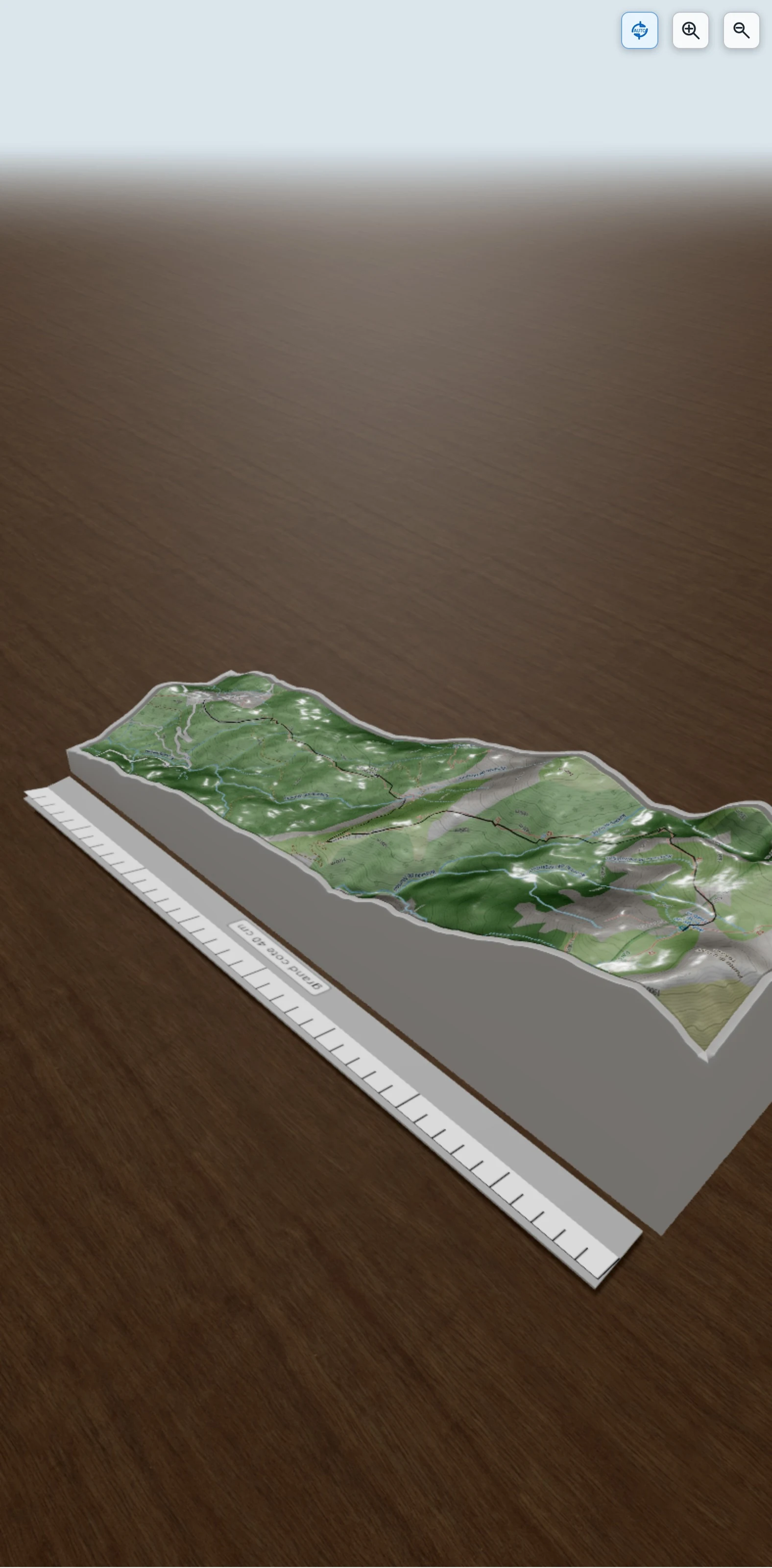 Carte en relief 3D de acces GR 20 1 JOUR, avec relief topographique