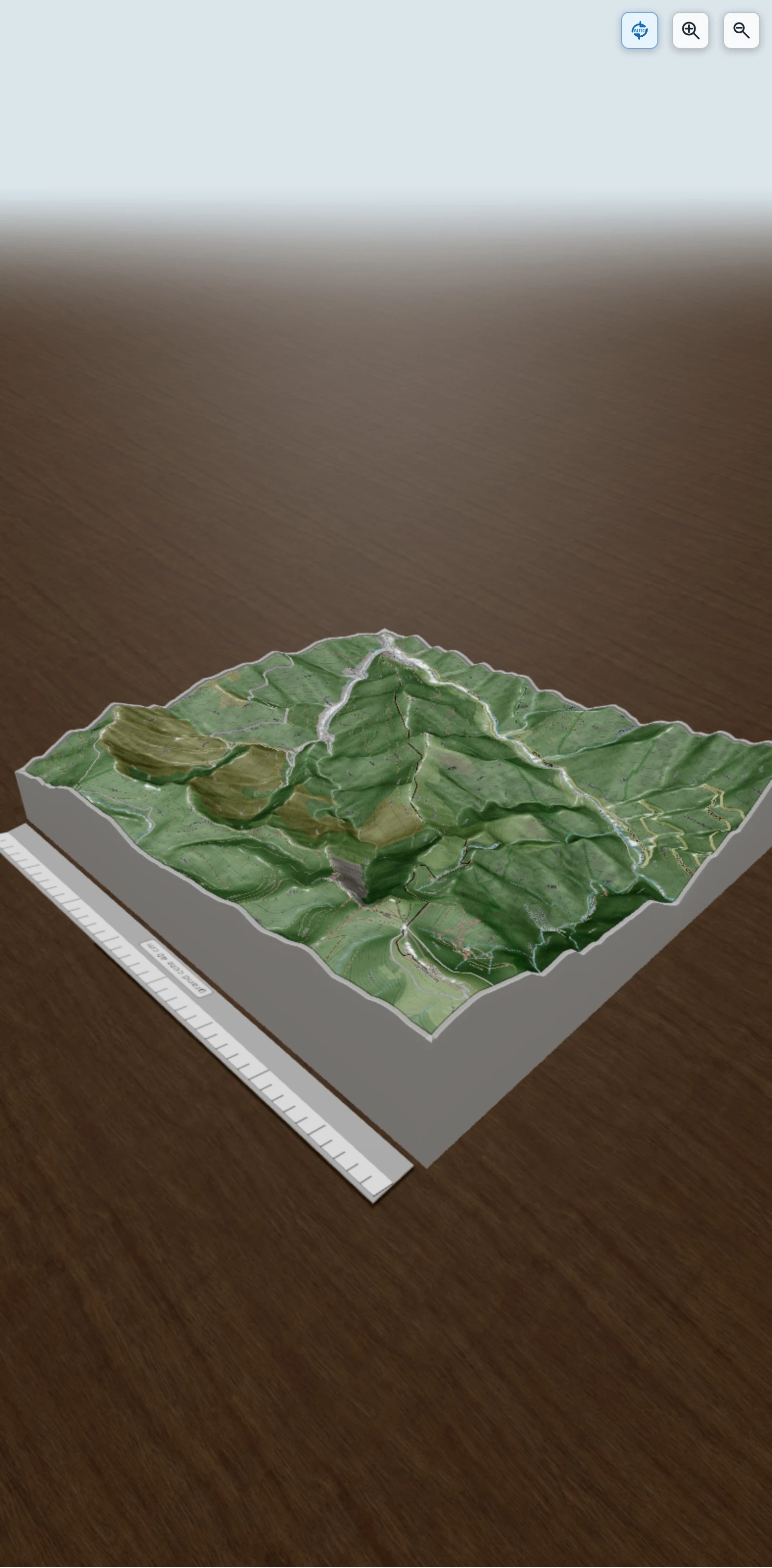 Carte en relief 3D de Aigoual-Valleraugue, avec relief topographique