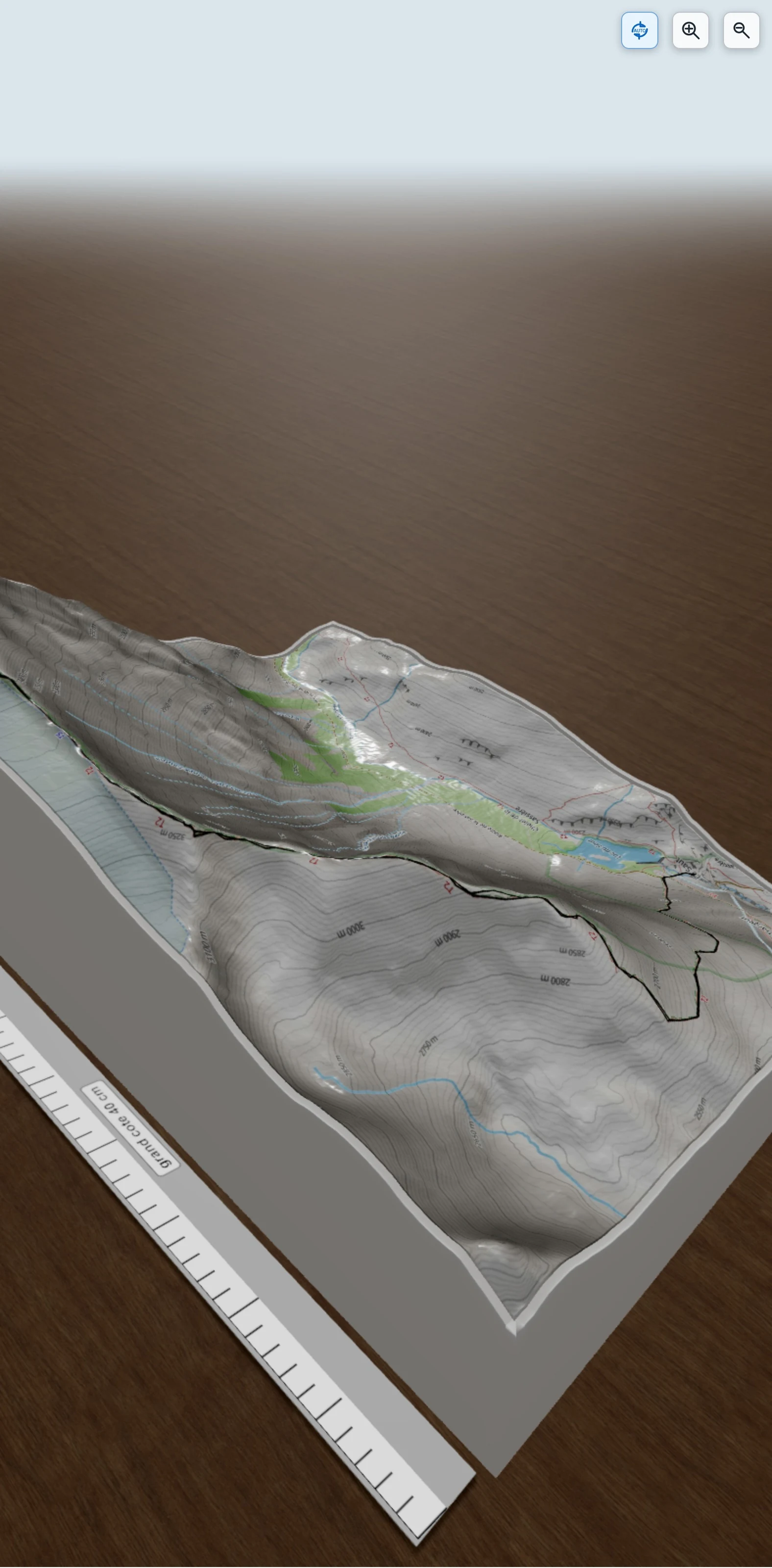 Carte en relief 3D de aiguille de la grande sassiere, avec relief topographique