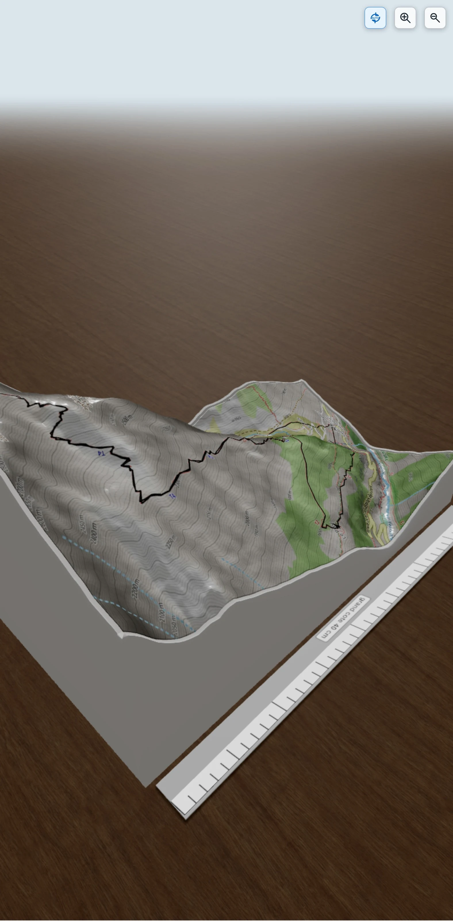 Carte en relief 3D de Aiguille de la toura depuis St Christophe en Oisans, avec relief topographique