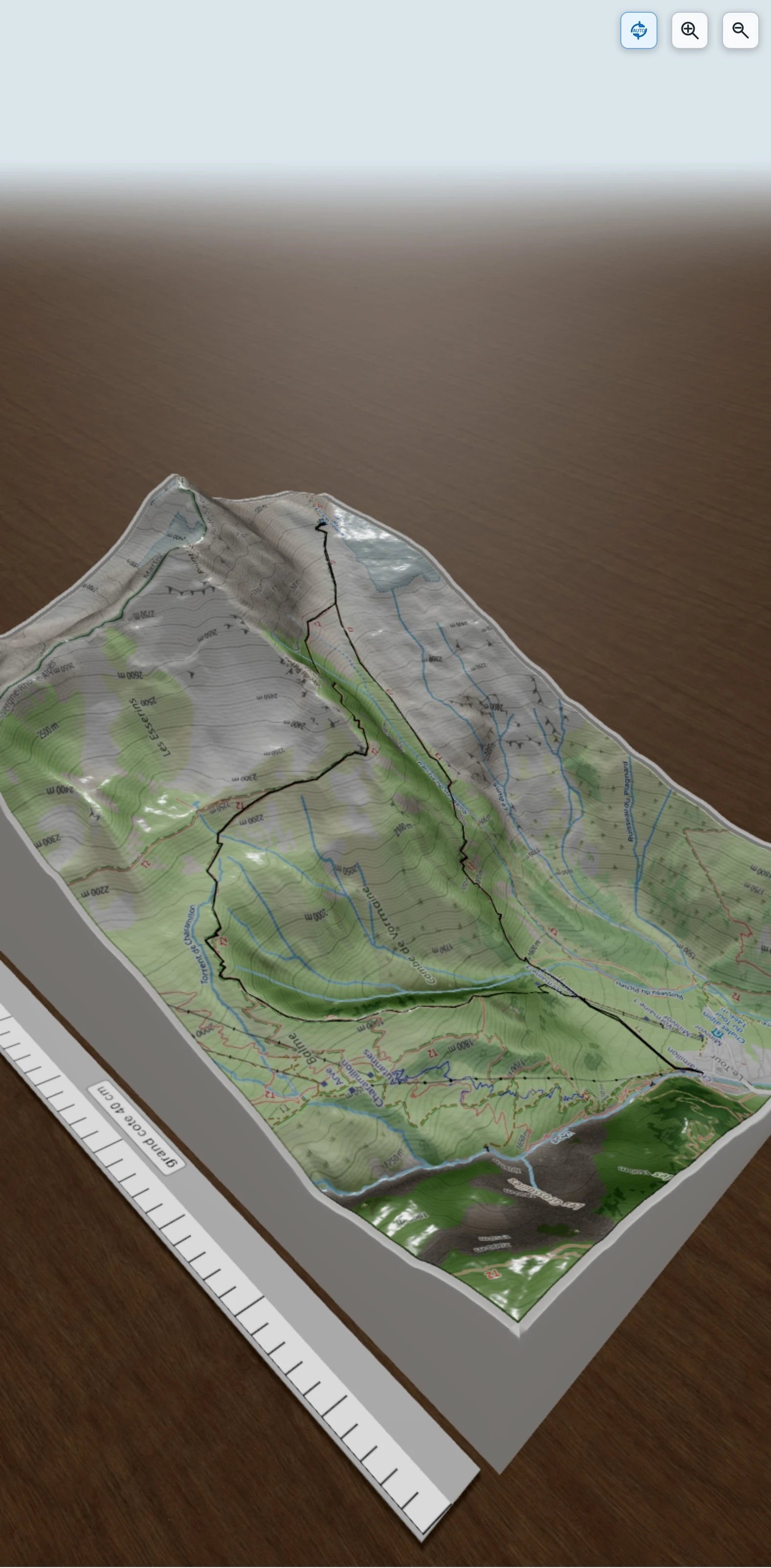 Carte en relief 3D de Albert premier, avec relief topographique