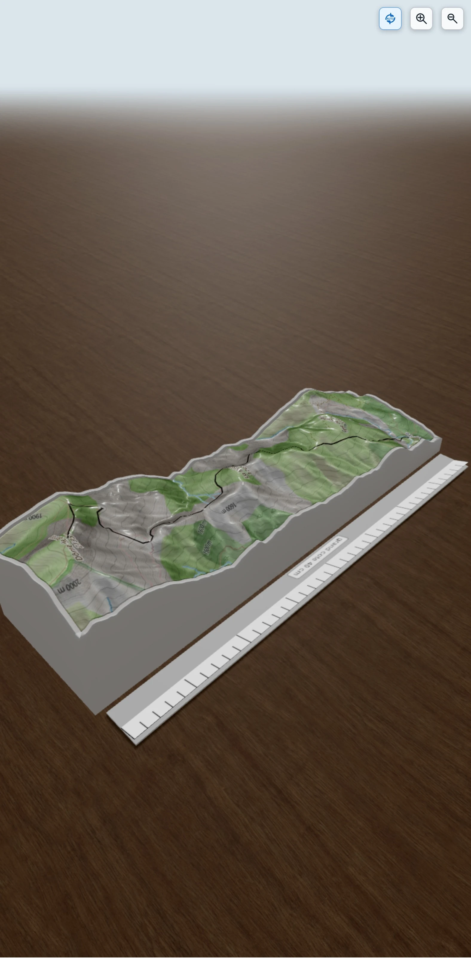 Carte en relief 3D de Alpes Maritimes - Dôme de Barrot depuis Auvare - 1150m/15km, avec relief topographique