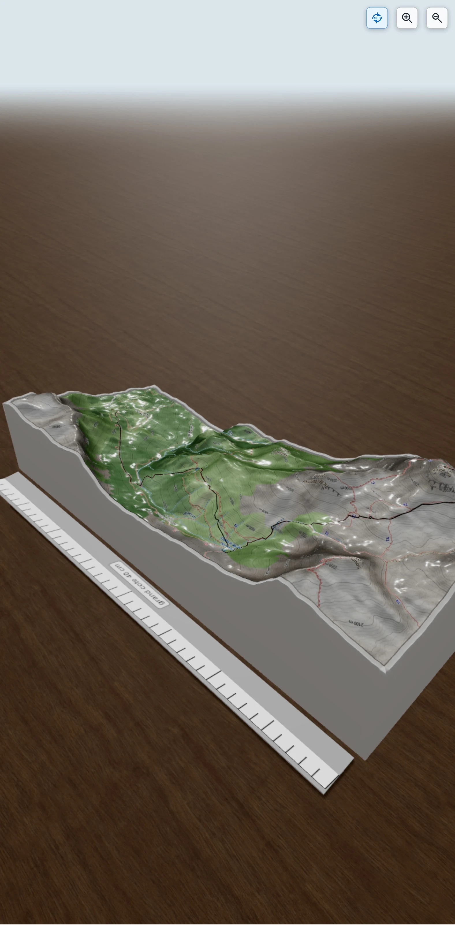 Carte en relief 3D de Annie pic, avec relief topographique