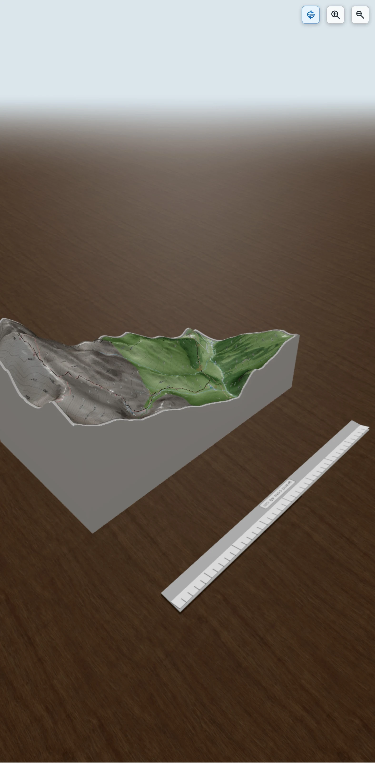 Carte en relief 3D de Arbizon par l'arête sud, avec relief topographique