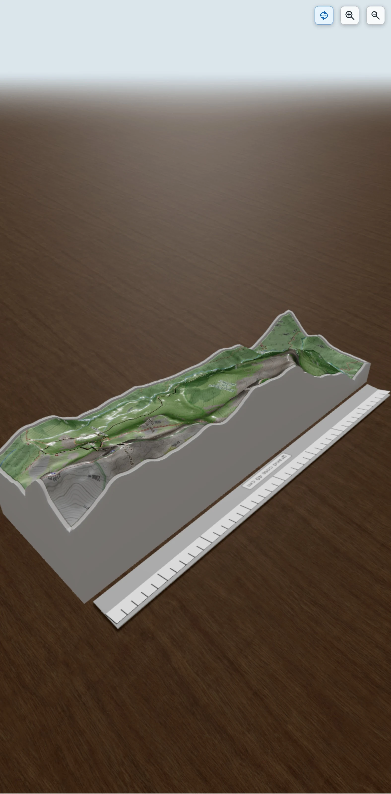 Carte en relief 3D de ARCALOD 1, avec relief topographique
