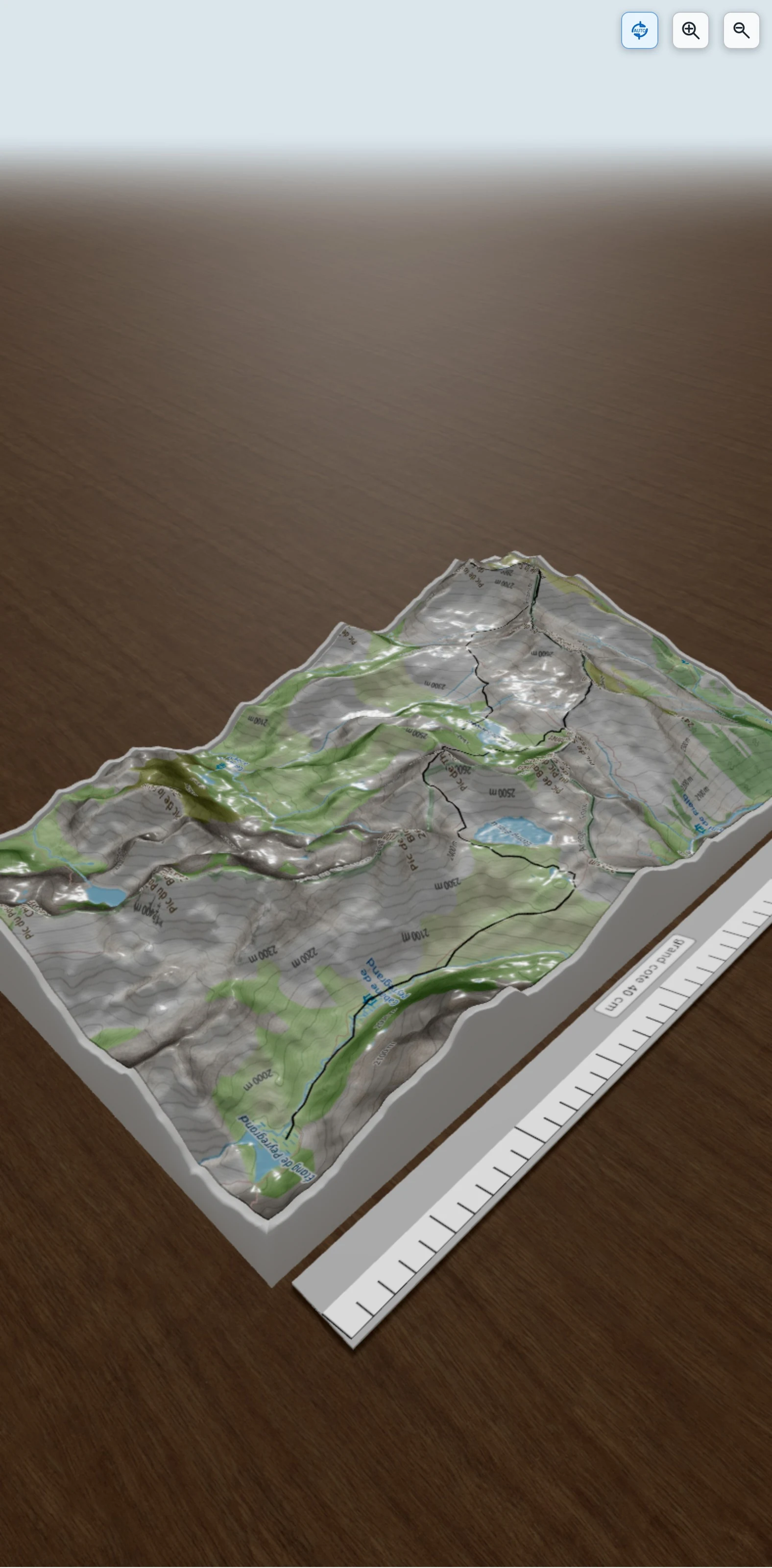 Carte en relief 3D de Ariège, avec relief topographique