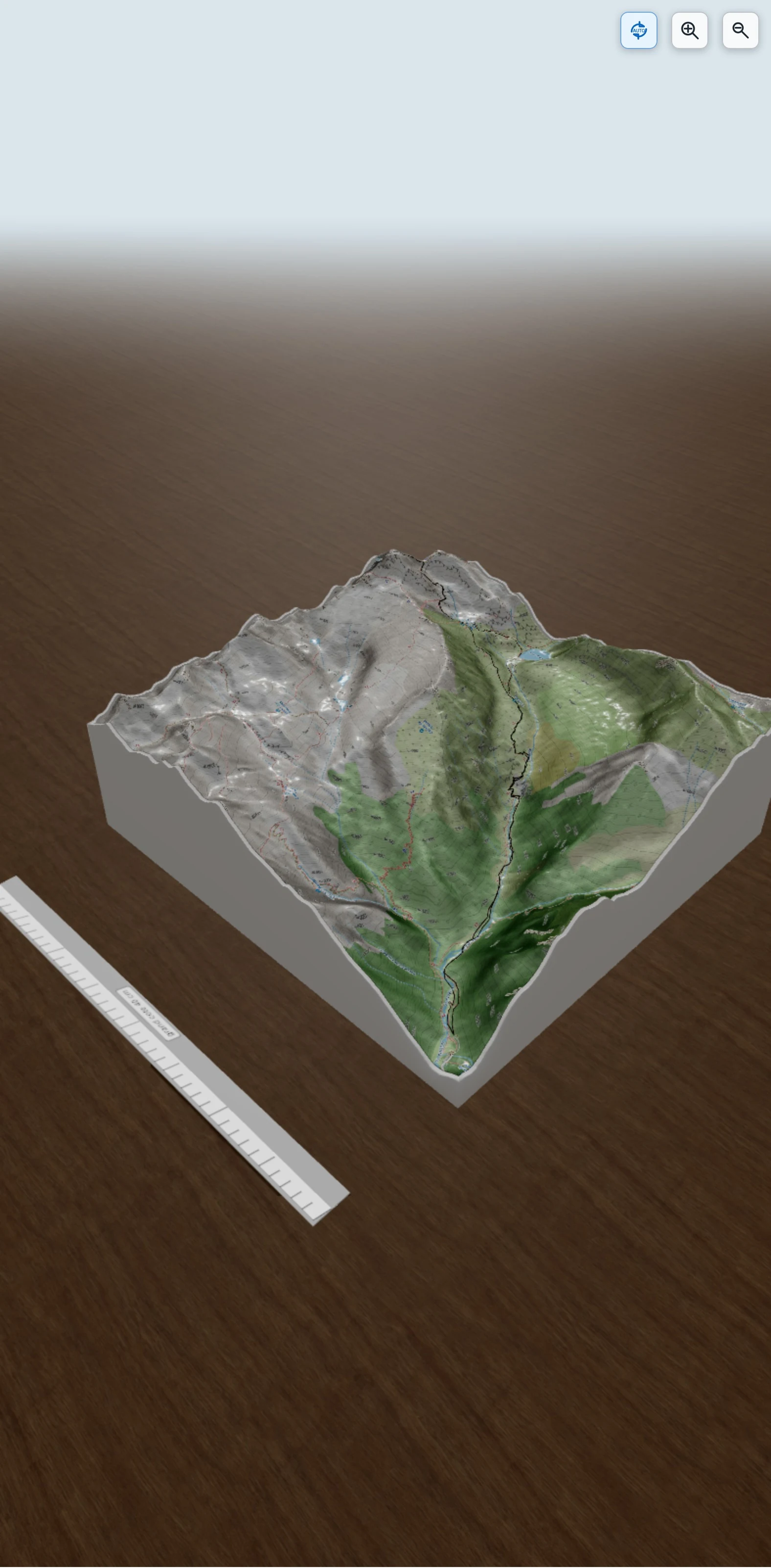Carte en relief 3D de Ascension Mont Valier, avec relief topographique