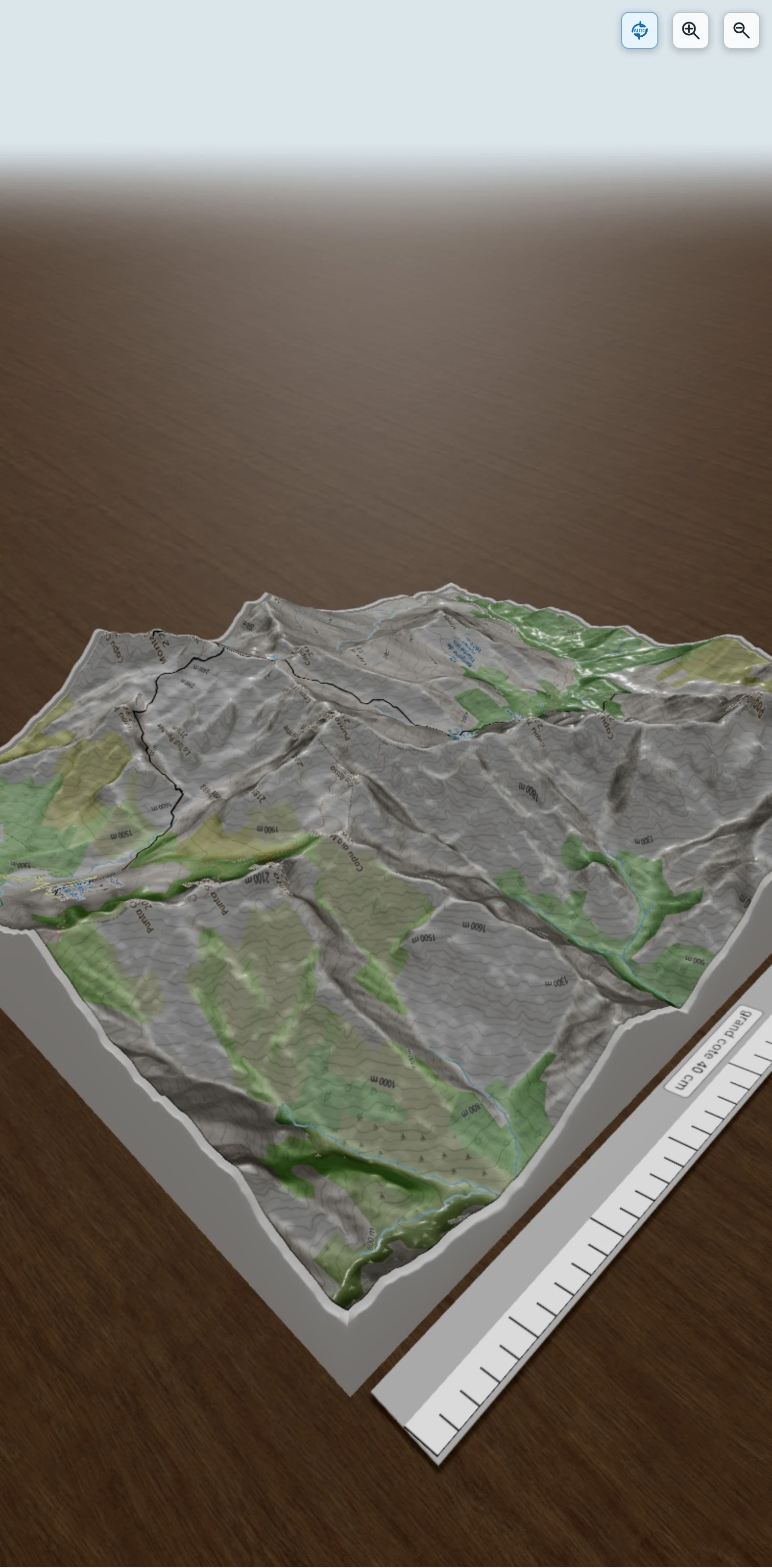 Carte en relief 3D de Ascu Stagnu - Ciottulu Di I Mori, avec relief topographique