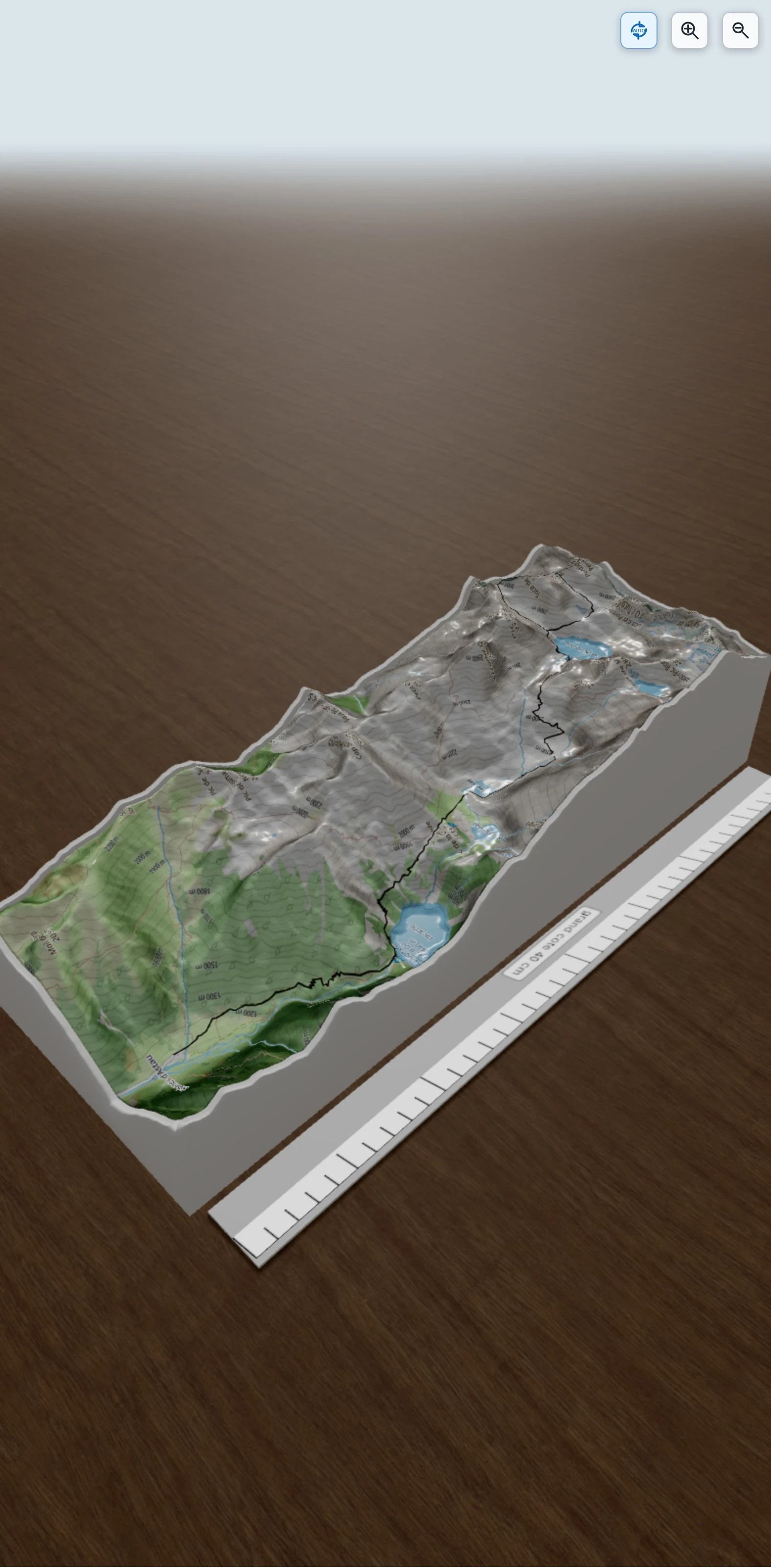 Carte en relief 3D de Astau-perdigueres, avec relief topographique