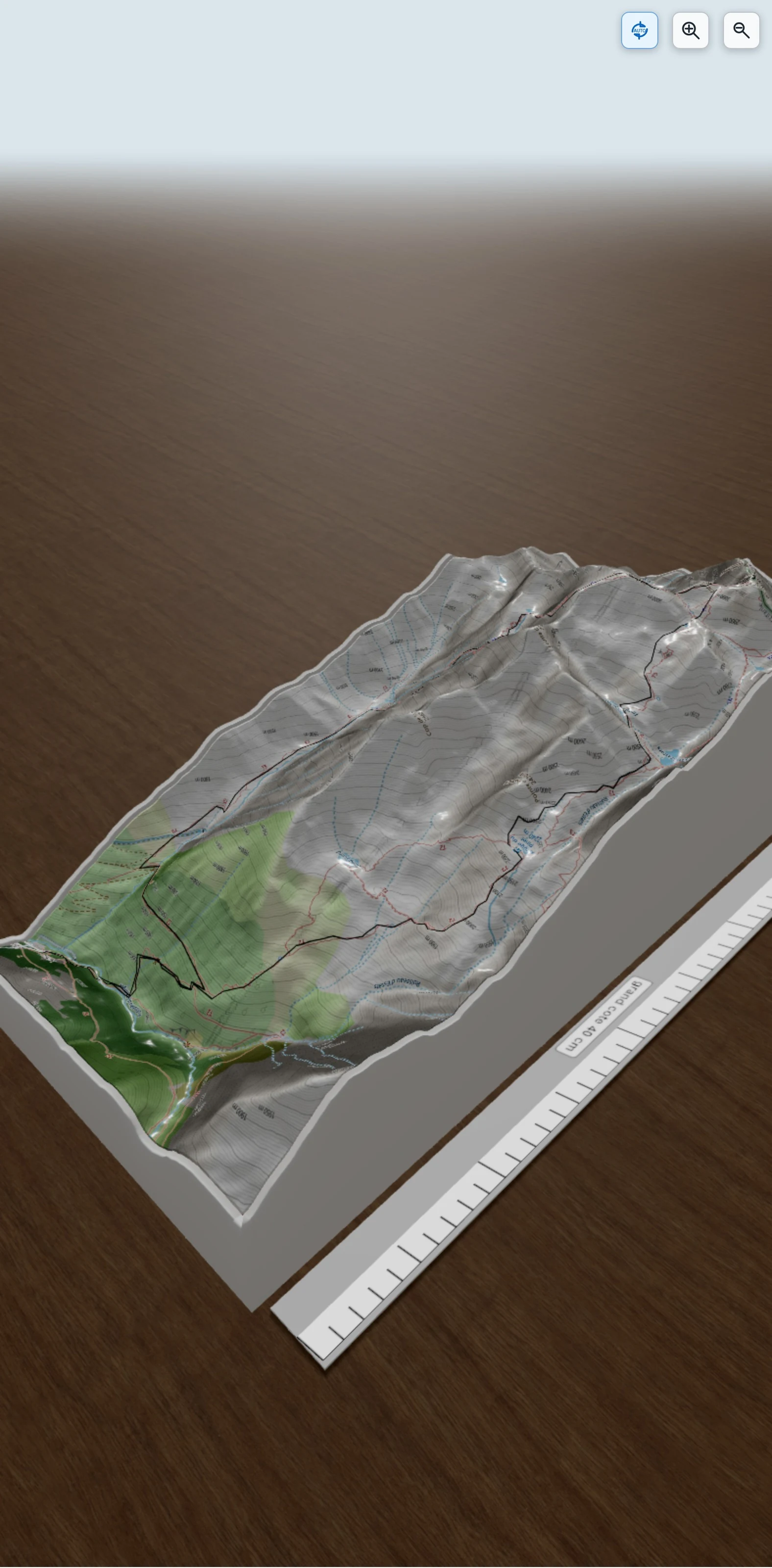Carte en relief 3D de Auzat-- OR-4206554:Pic du Montcalm, avec relief topographique