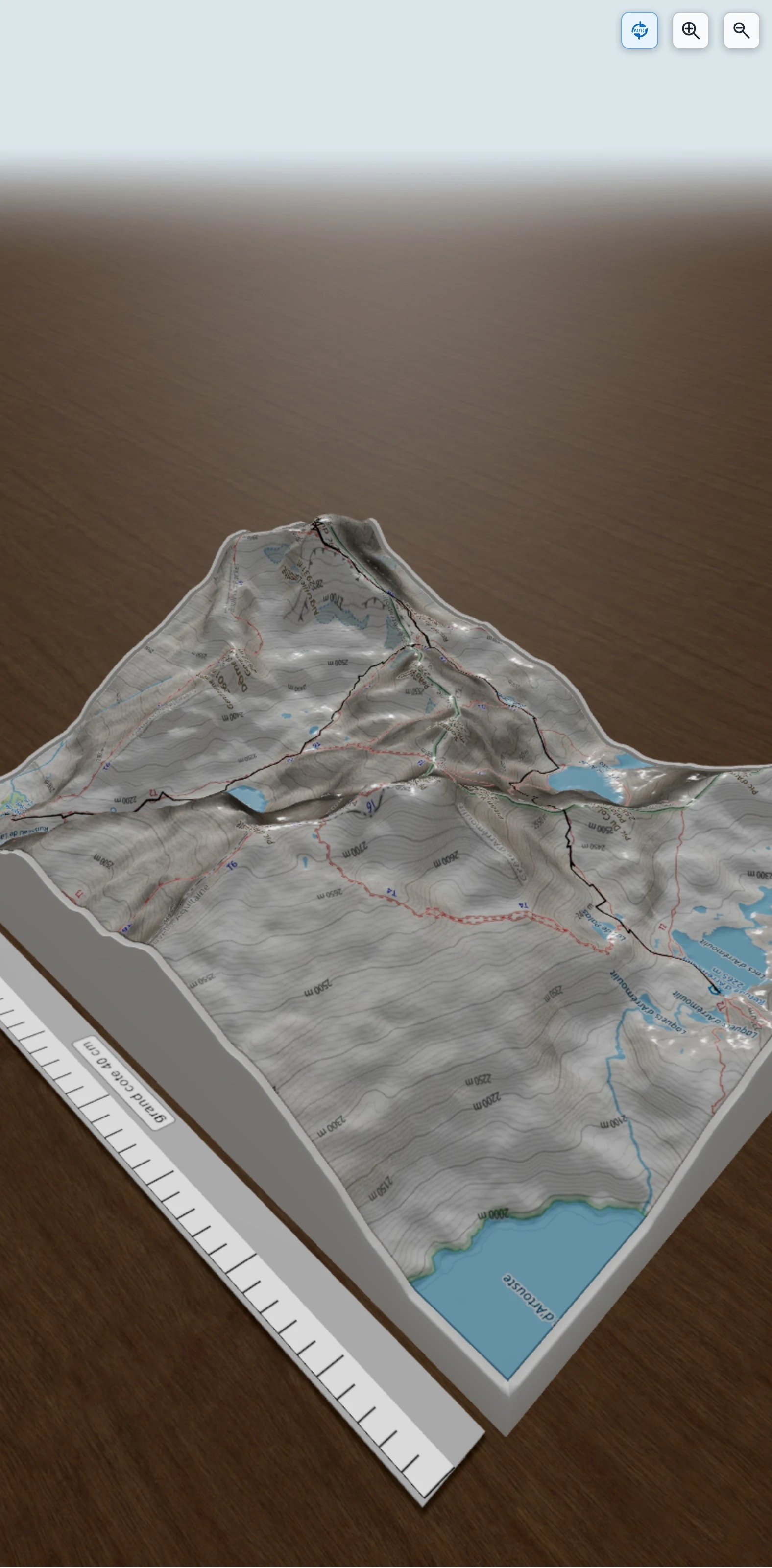 Carte en relief 3D de Balaïtous, avec relief topographique