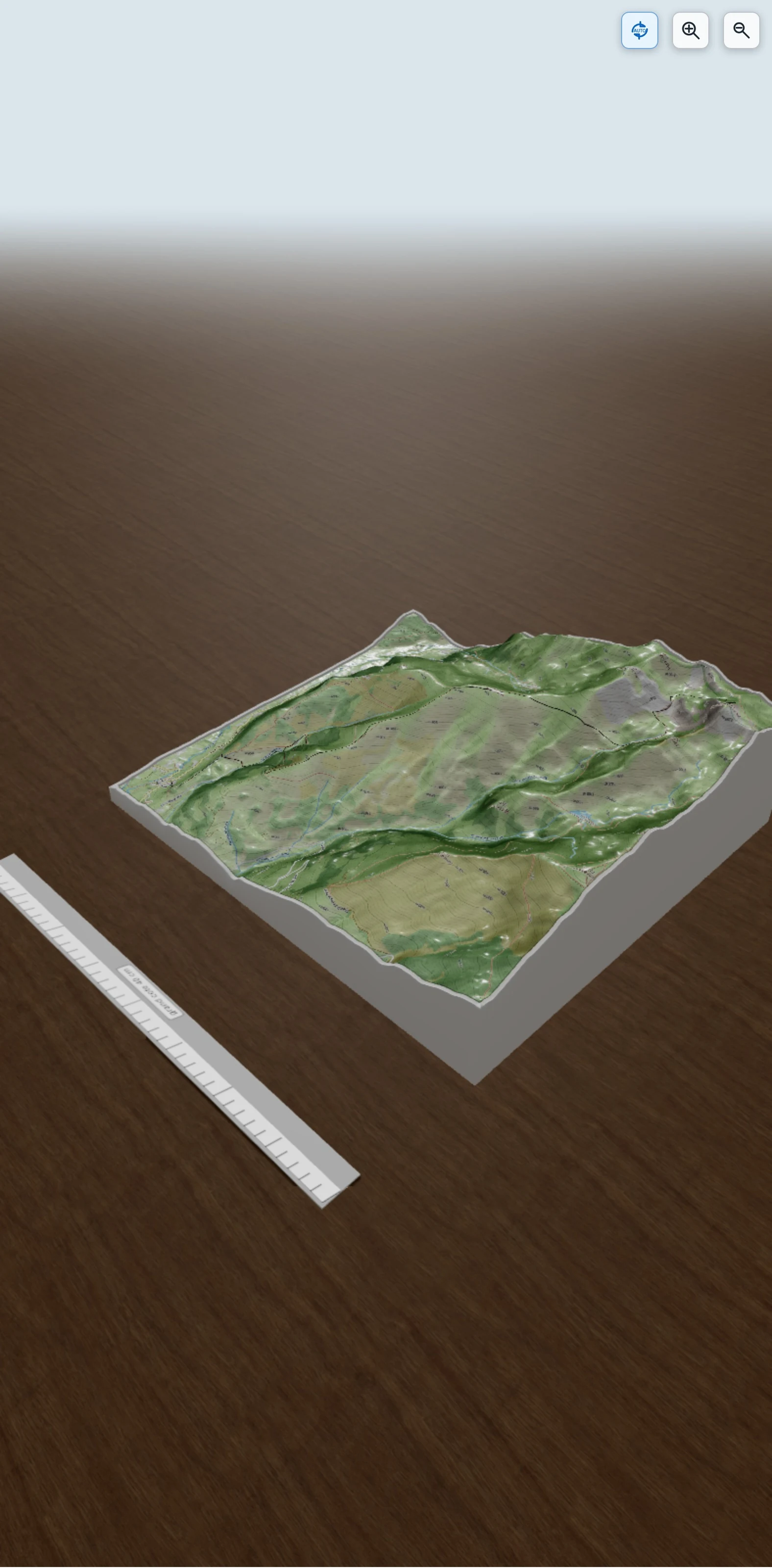Carte en relief 3D de Ballonques depuis Ste Marie, avec relief topographique