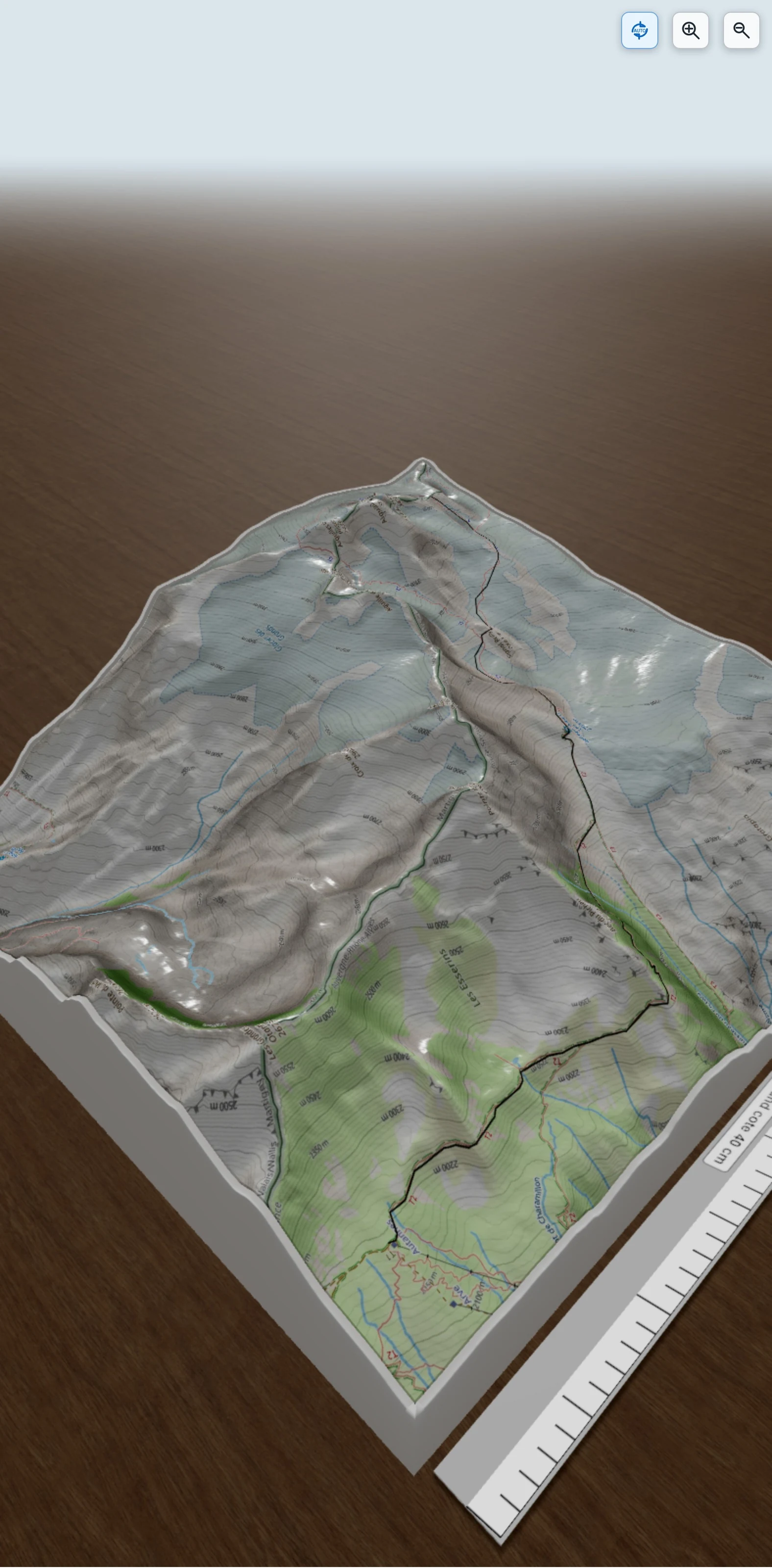 Carte en relief 3D de Beklimming Aiguille du Tour, avec relief topographique