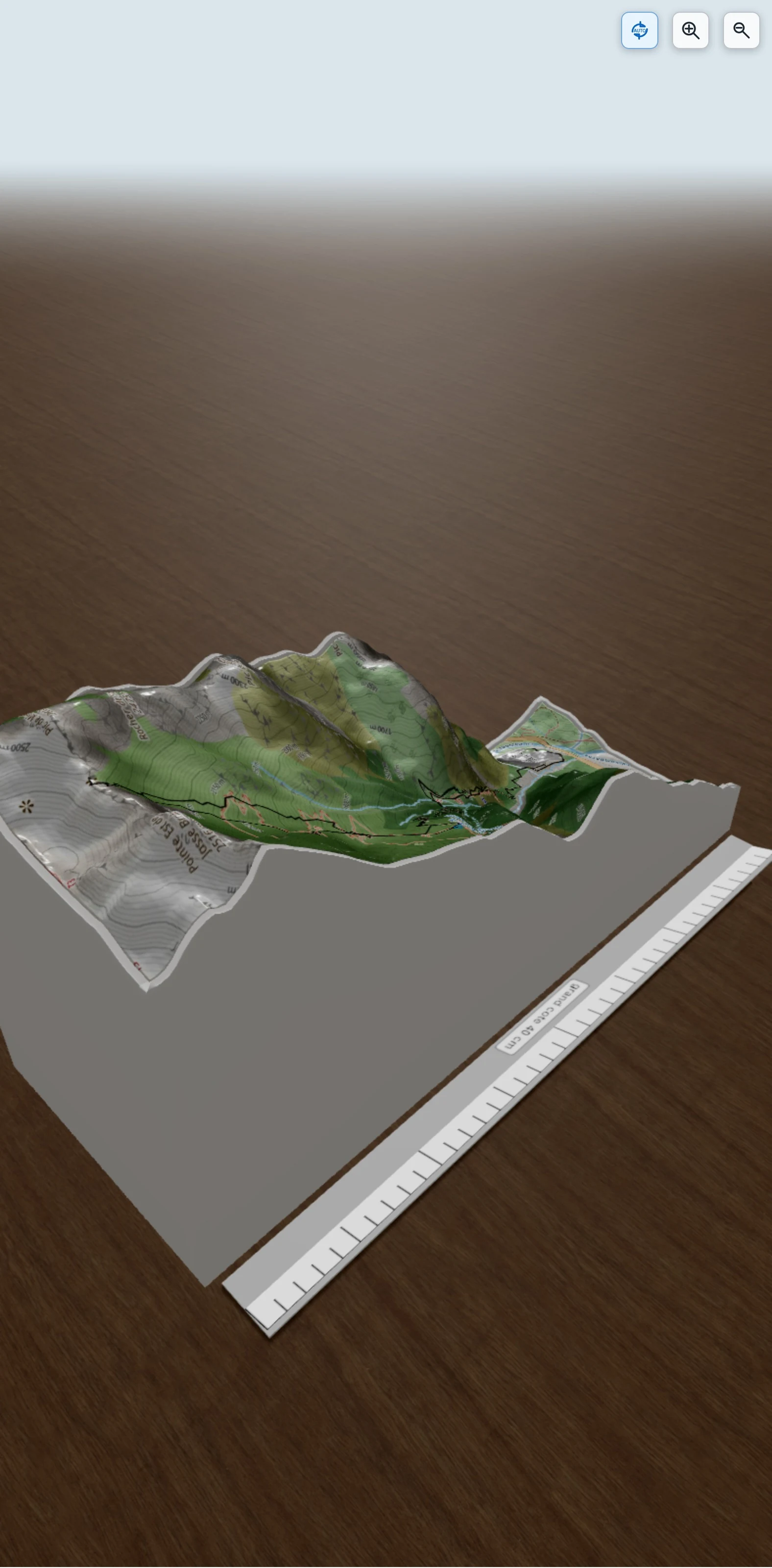 Carte en relief 3D de Belledonne - col de la Passure, avec relief topographique