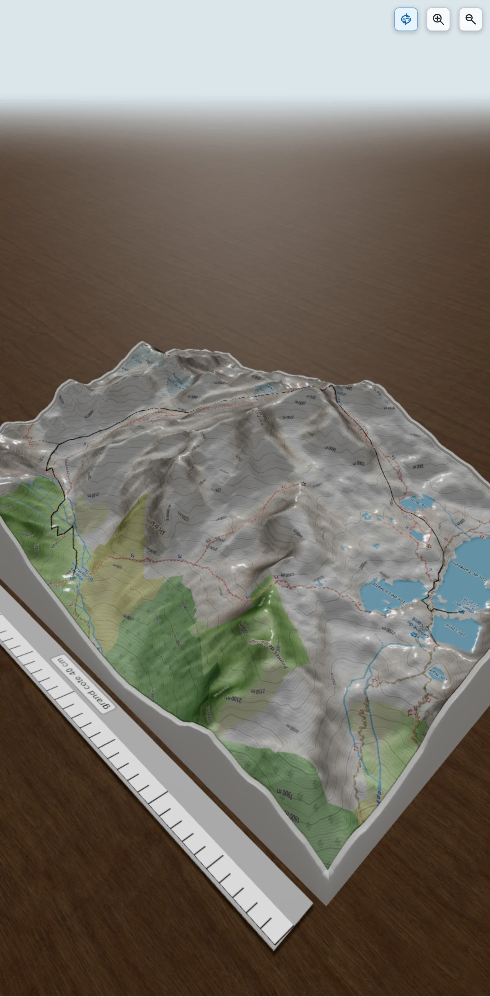 Carte en relief 3D de [Belledonne] Refuge Combe Madame - Refuge 7 Laux, avec relief topographique