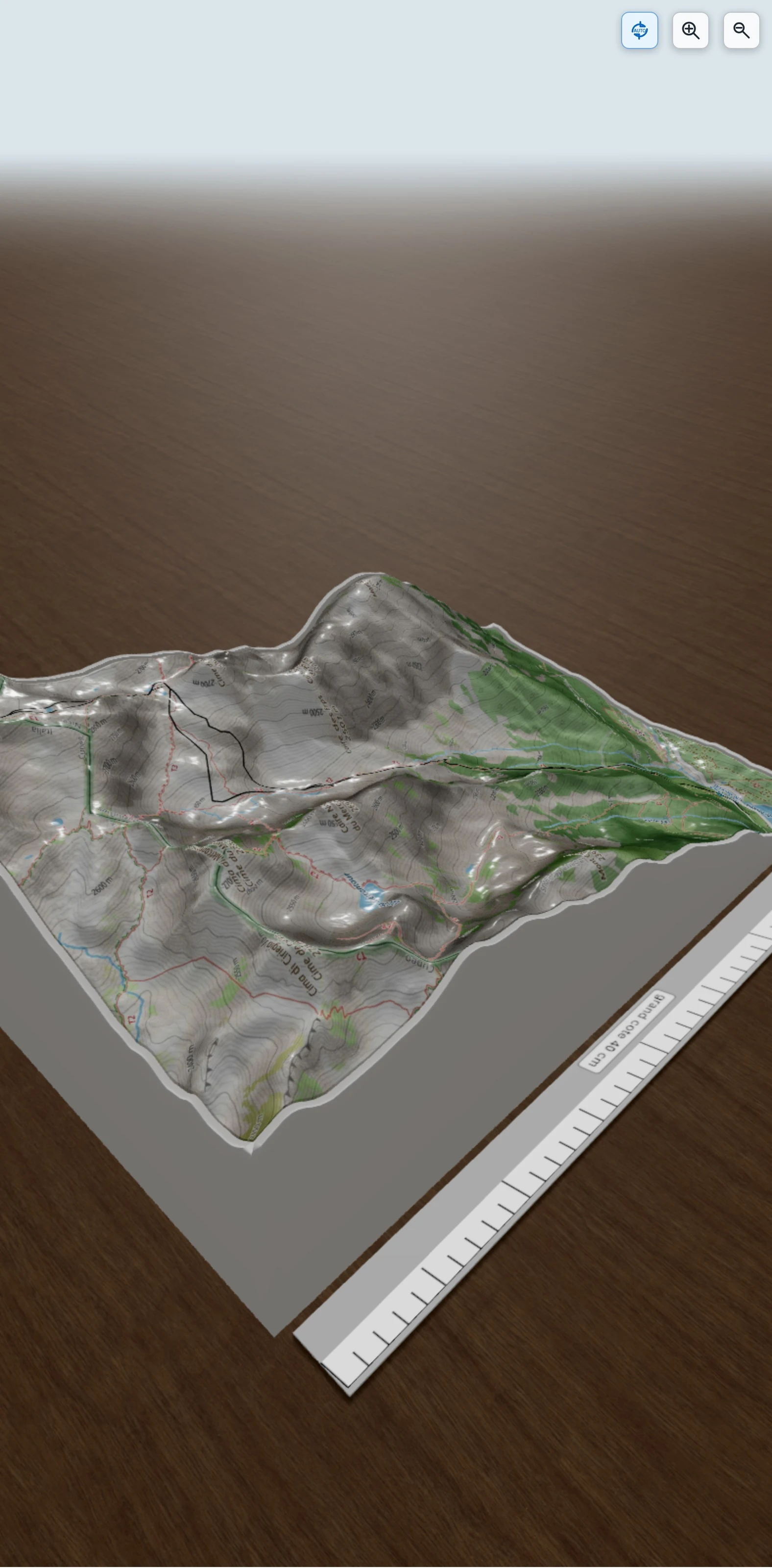 Carte en relief 3D de Boreon-Cime de Guilie - 14km reel, avec relief topographique