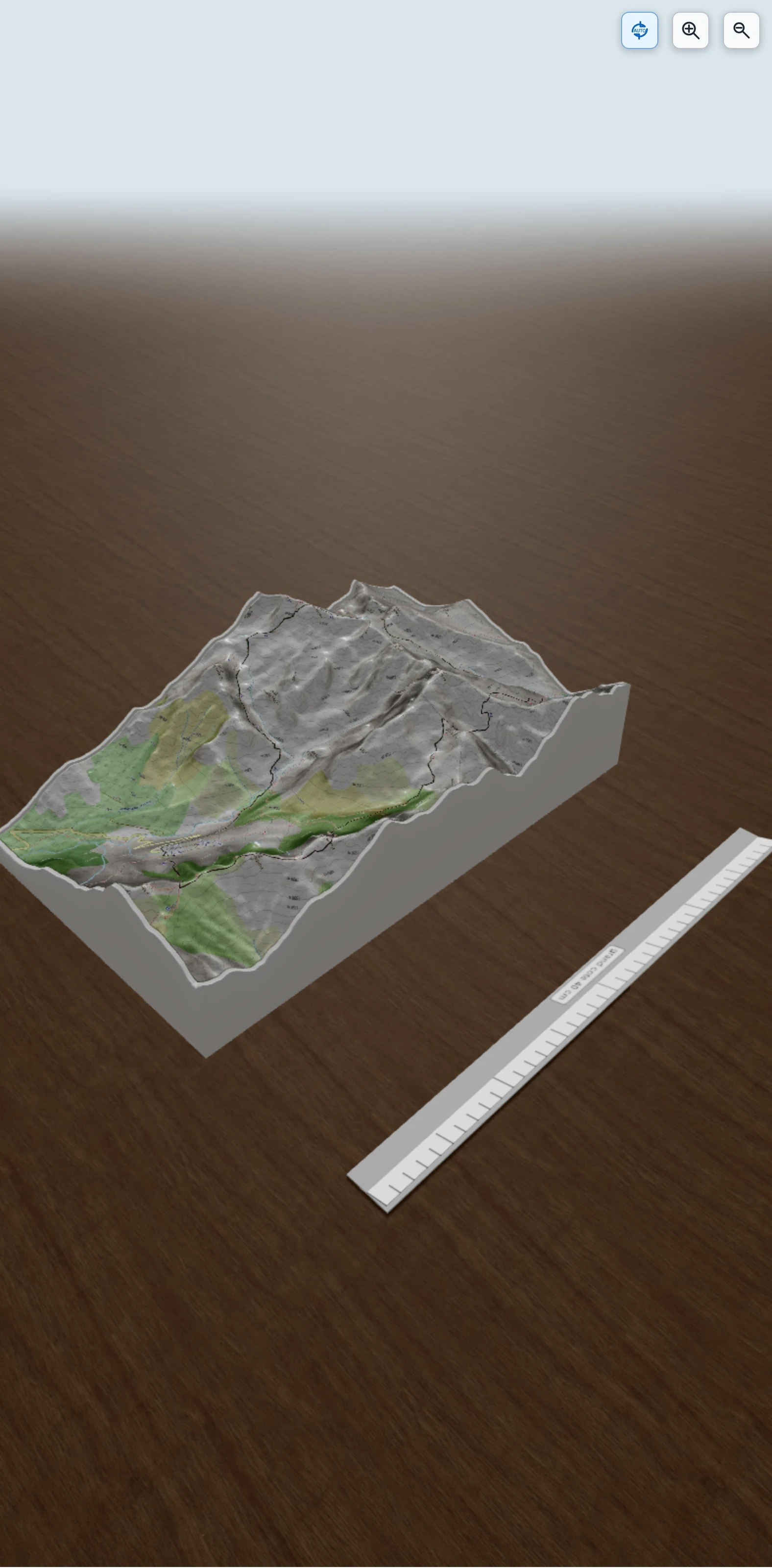 Carte en relief 3D de Boucle Asco par le Cirque, avec relief topographique