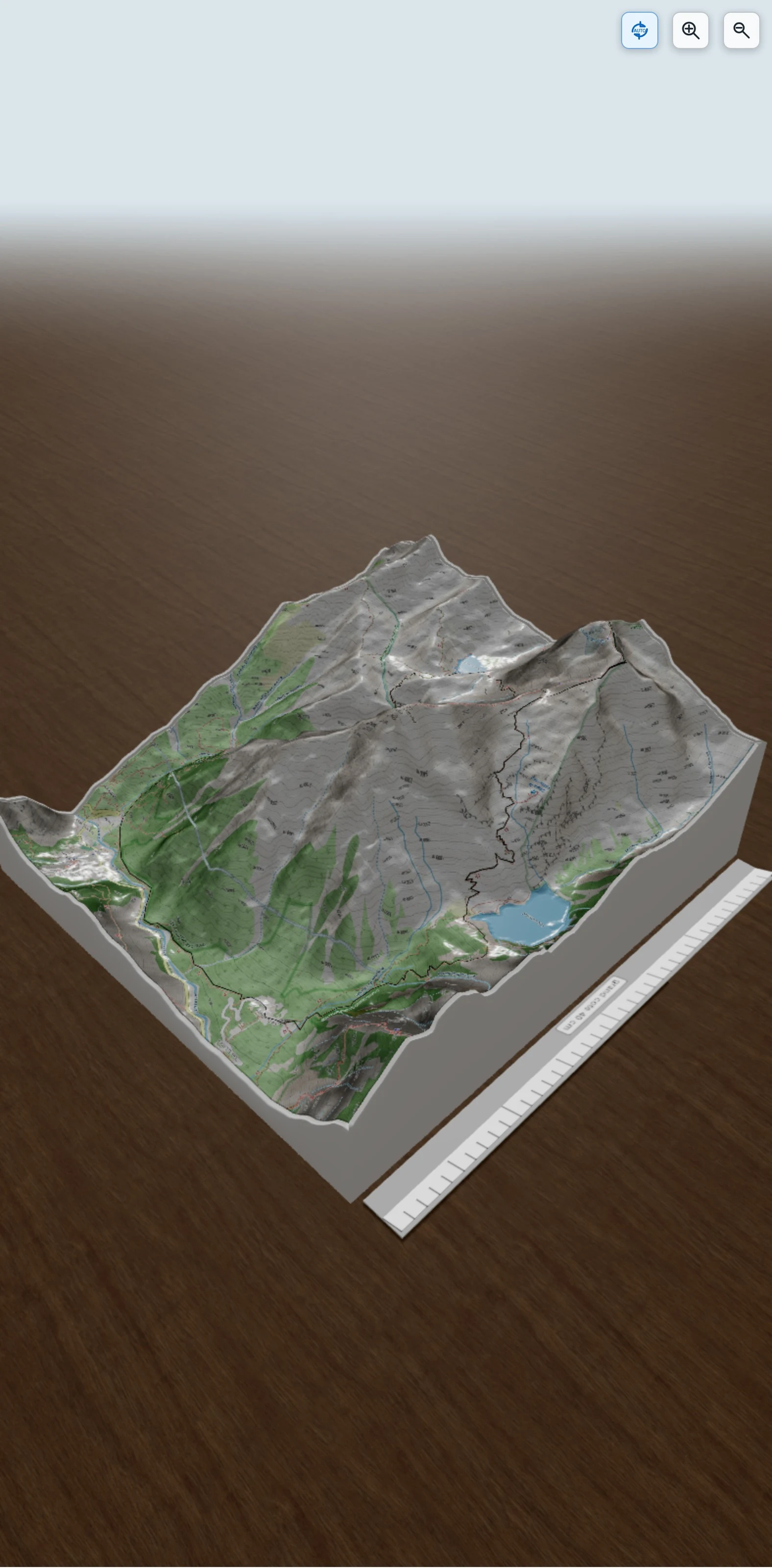 Carte en relief 3D de boucle col du vallon, muraillete, lauvitel, avec relief topographique