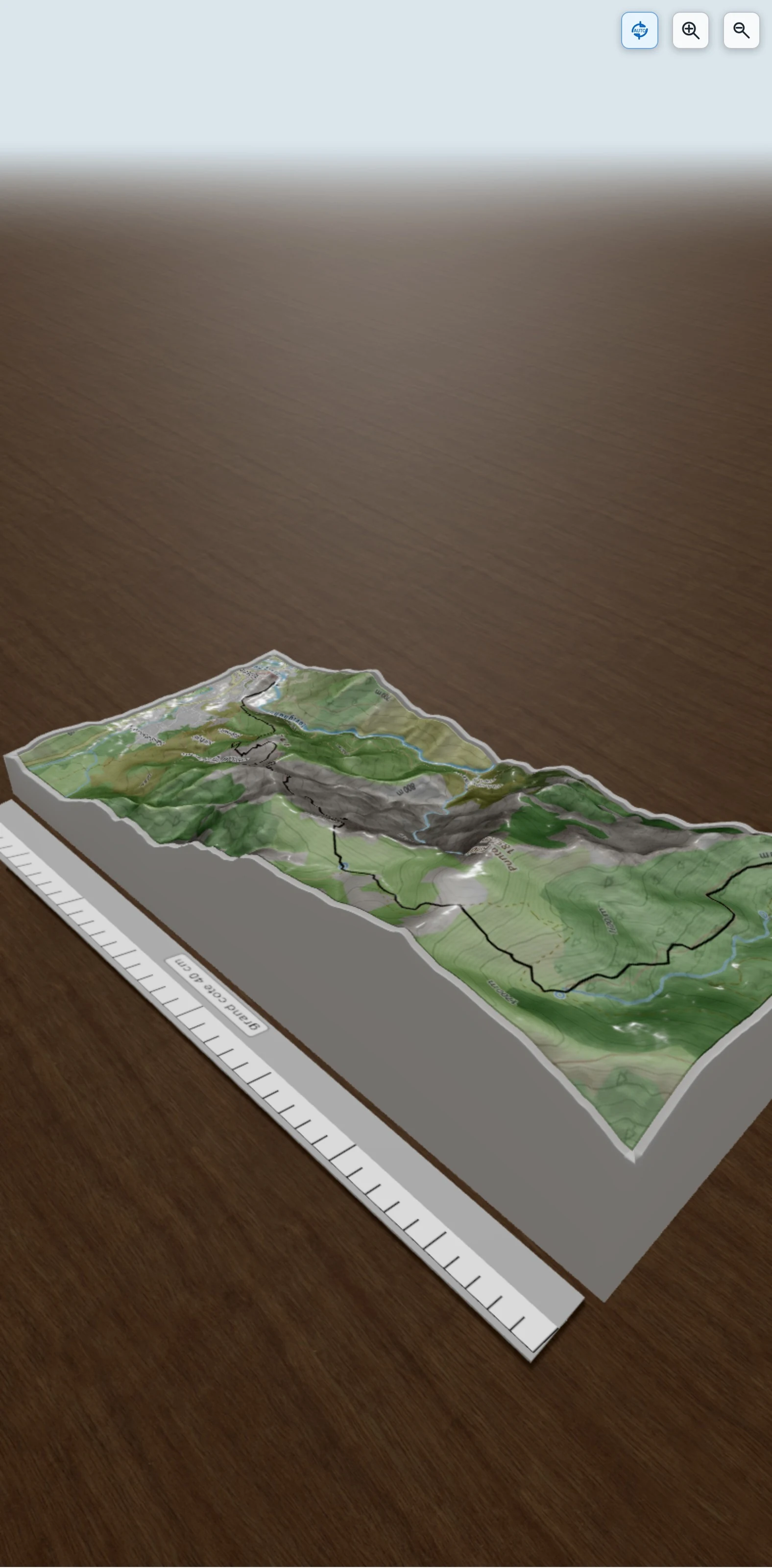 Carte en relief 3D de Boucle Corte-Arche-Tavignano-Restonica, avec relief topographique