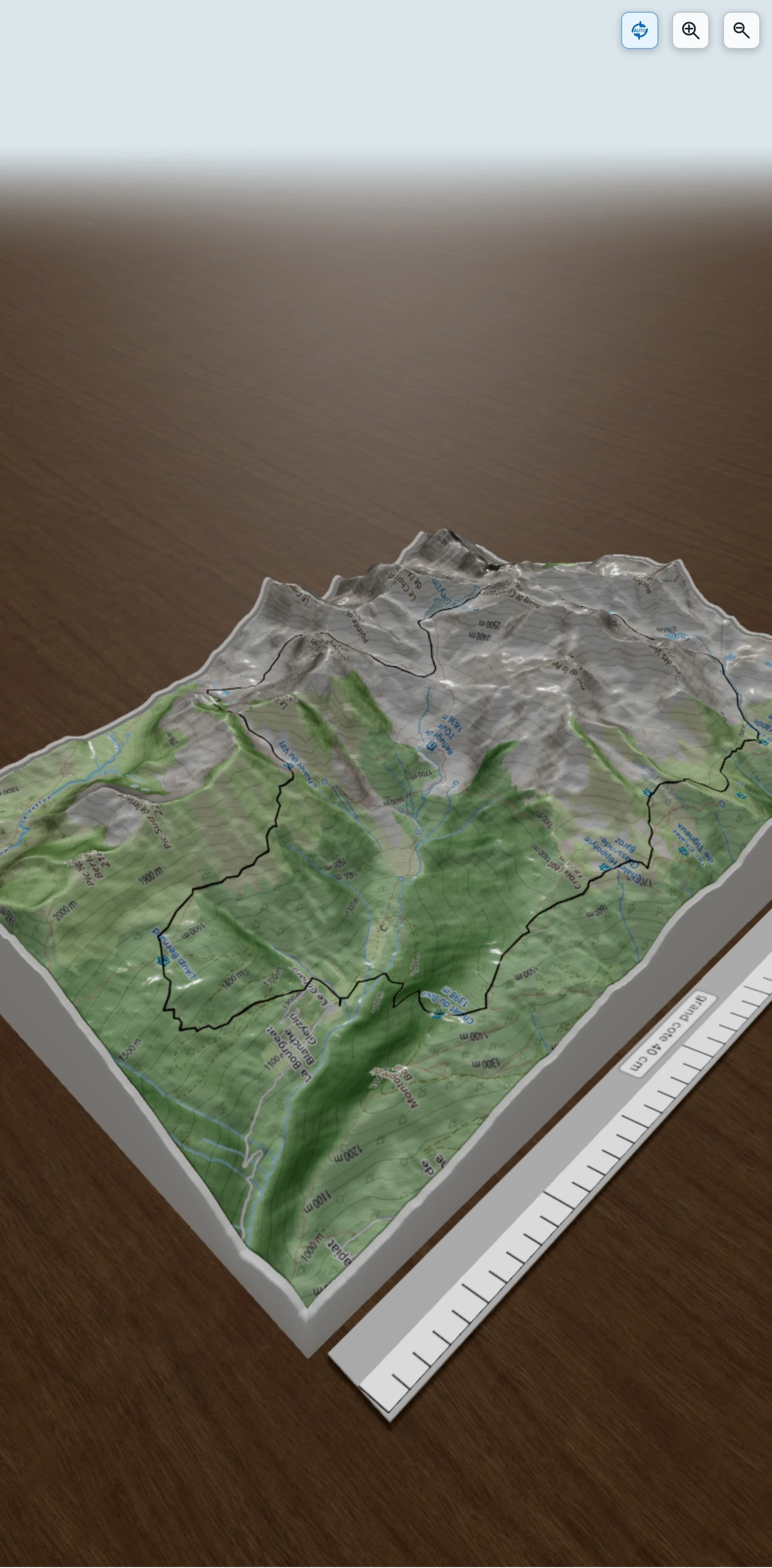 Carte en relief 3D de Boucle gleysin, avec relief topographique