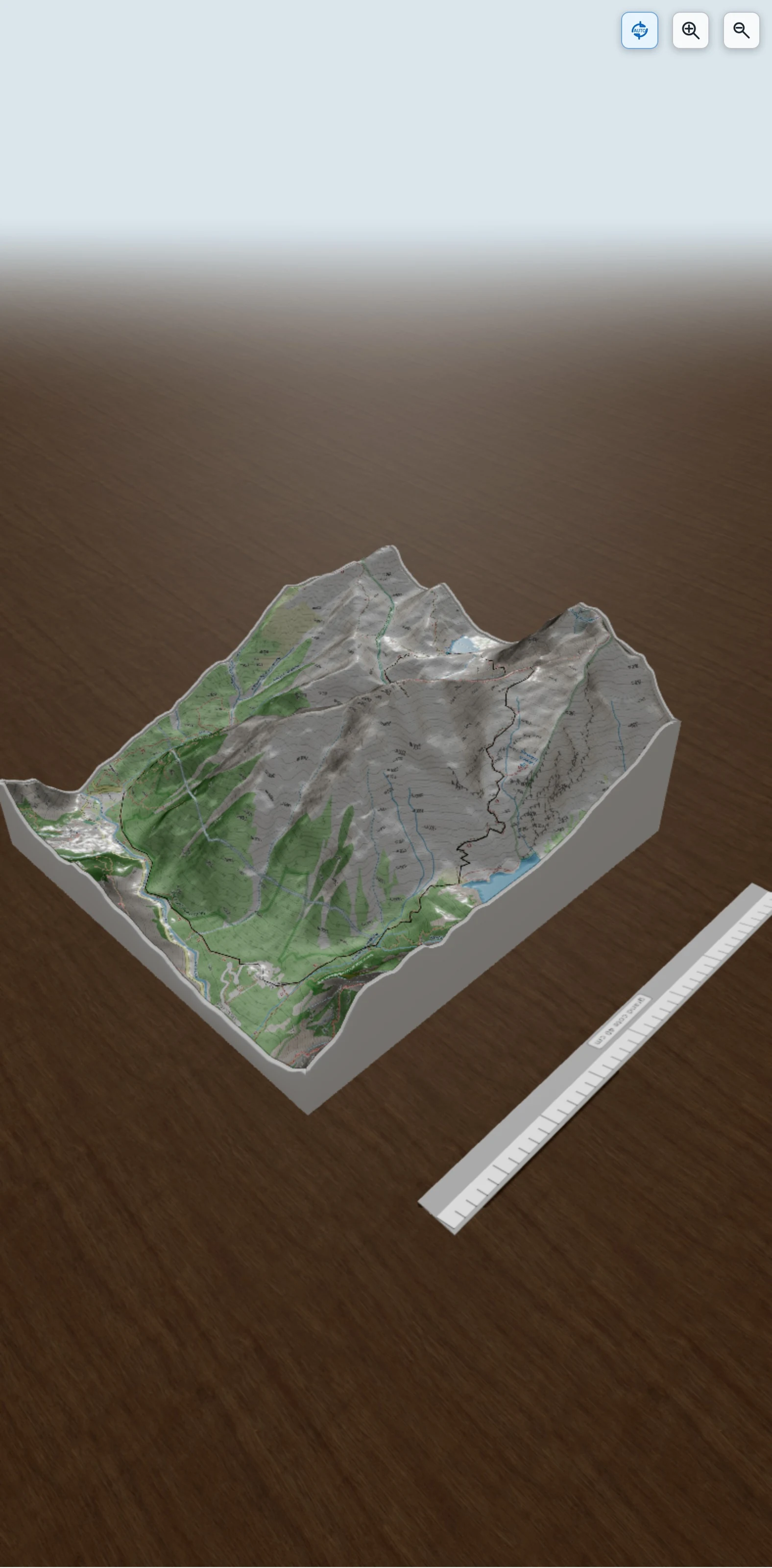 Carte en relief 3D de boucle lac de la Muzelle, lac du Lauvitel par le col du Vallon, avec relief topographique