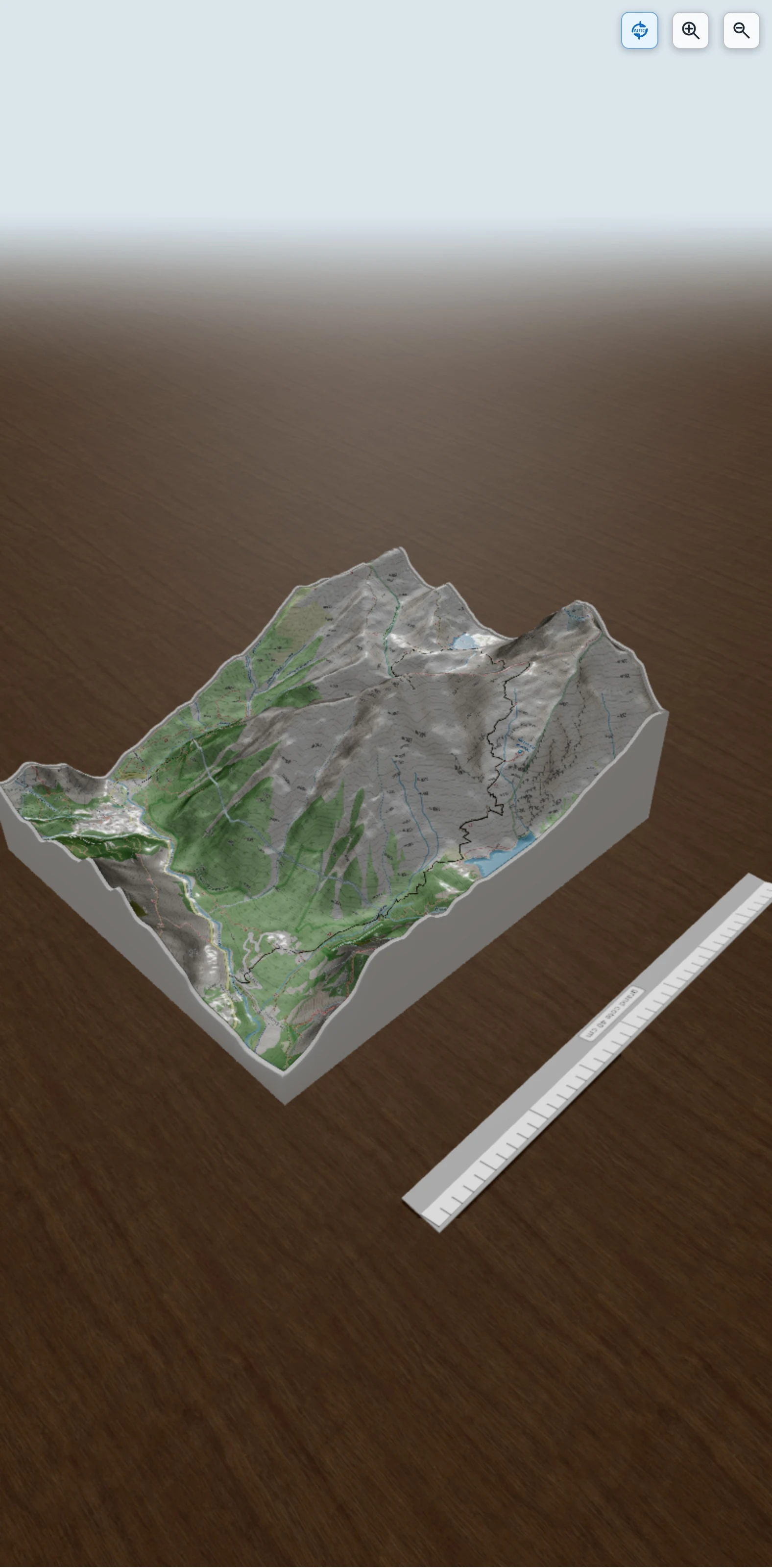 Carte en relief 3D de Boucle Les Ougiers- Lauvitel - col du Vallon - La Muzelle - Bourg d'Arud, avec relief topographique