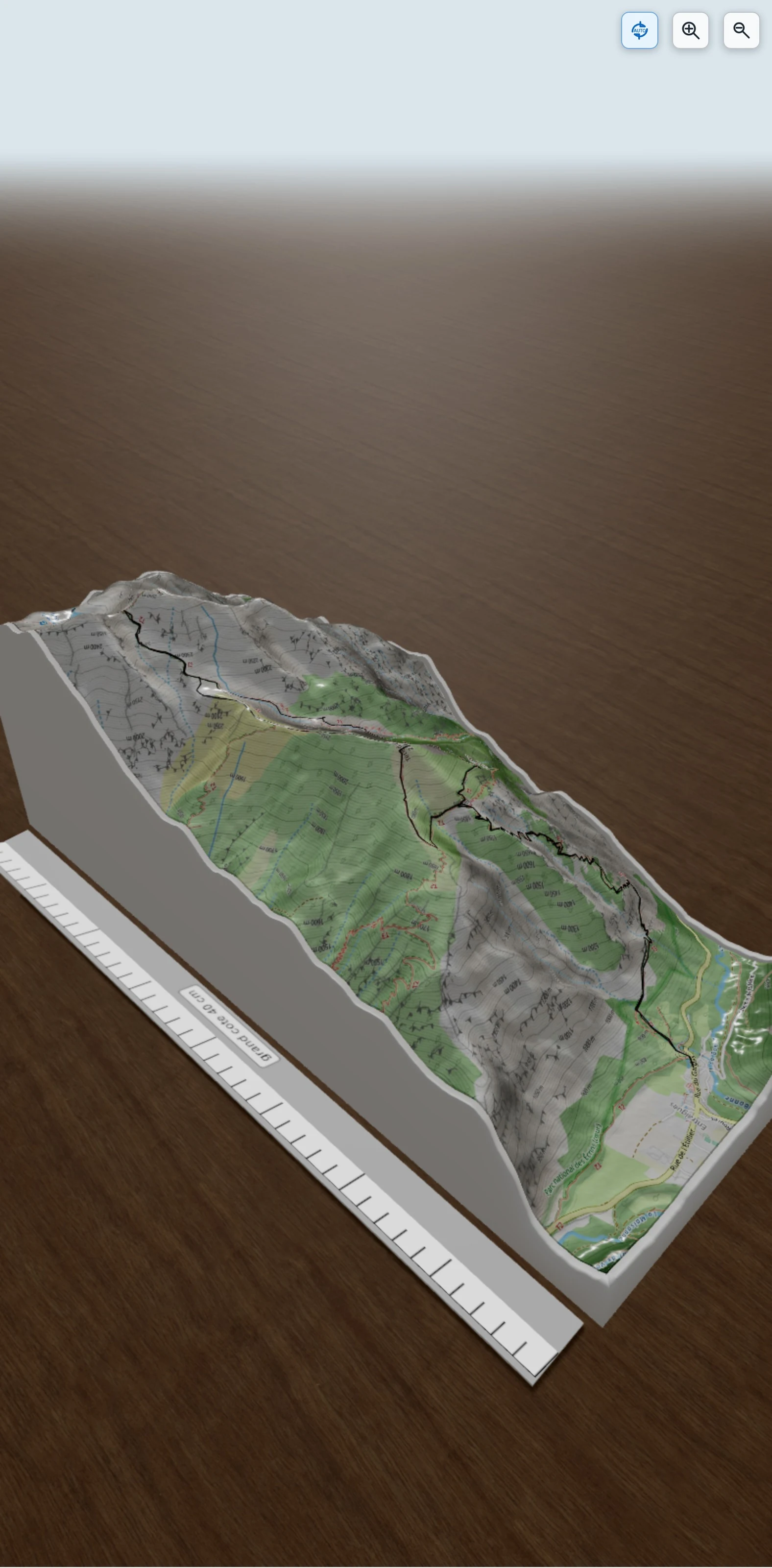 Carte en relief 3D de Brèche de Gary (Ecrins - Valjouffrey), avec relief topographique