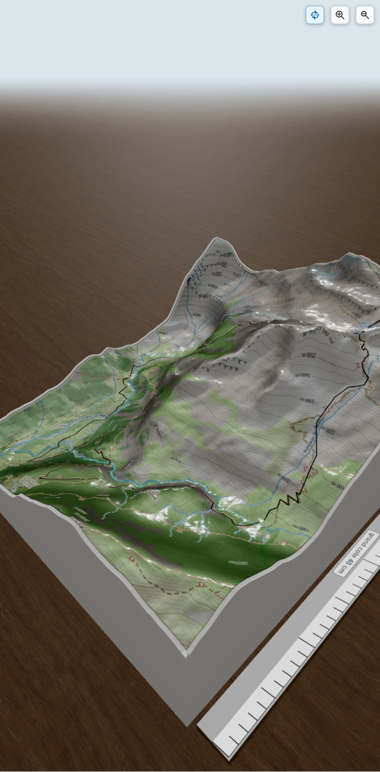 Carte en relief 3D de Brèche de Roland, avec relief topographique