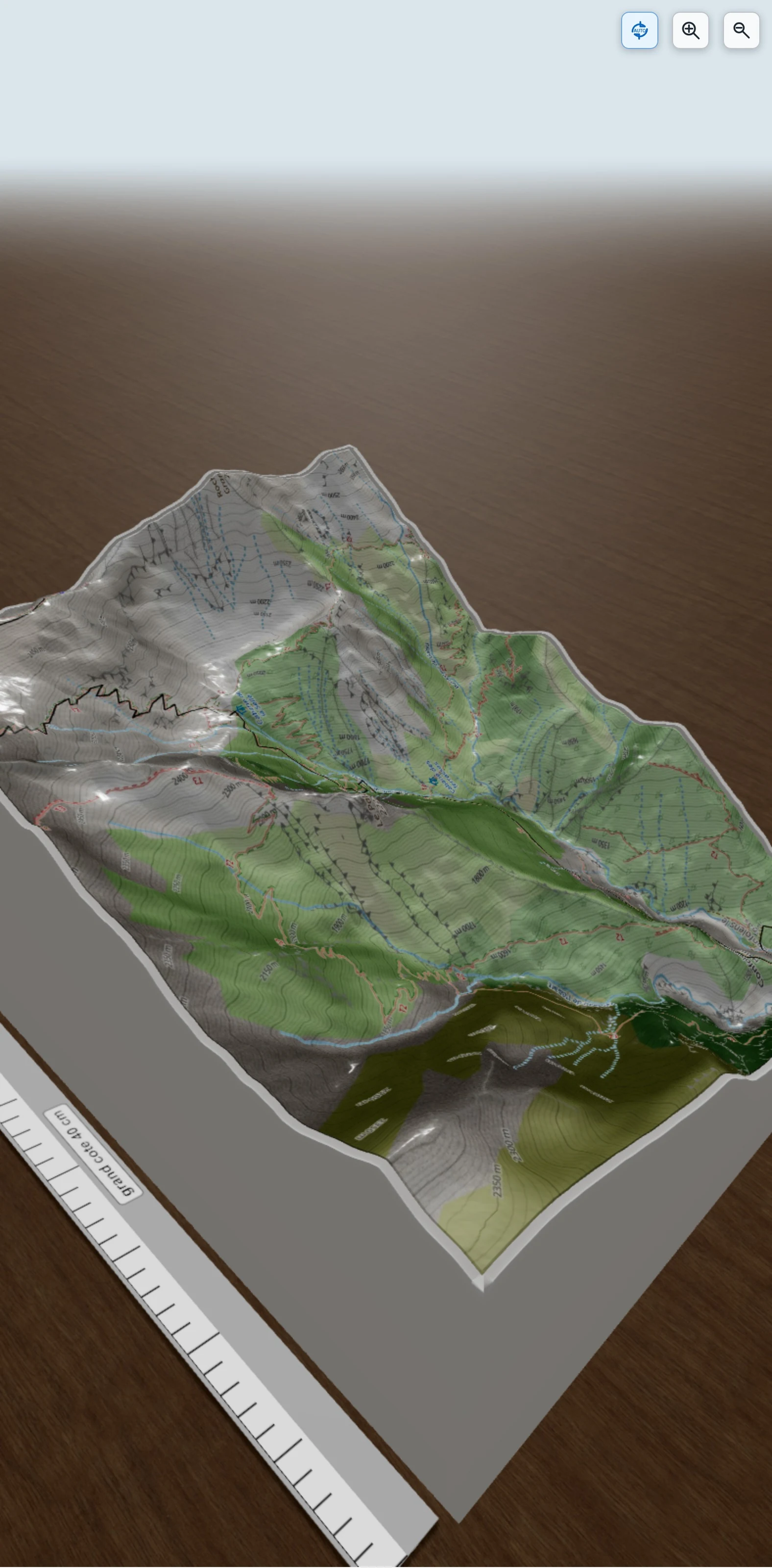 Carte en relief 3D de Brèche du Périer - Ecrins, avec relief topographique