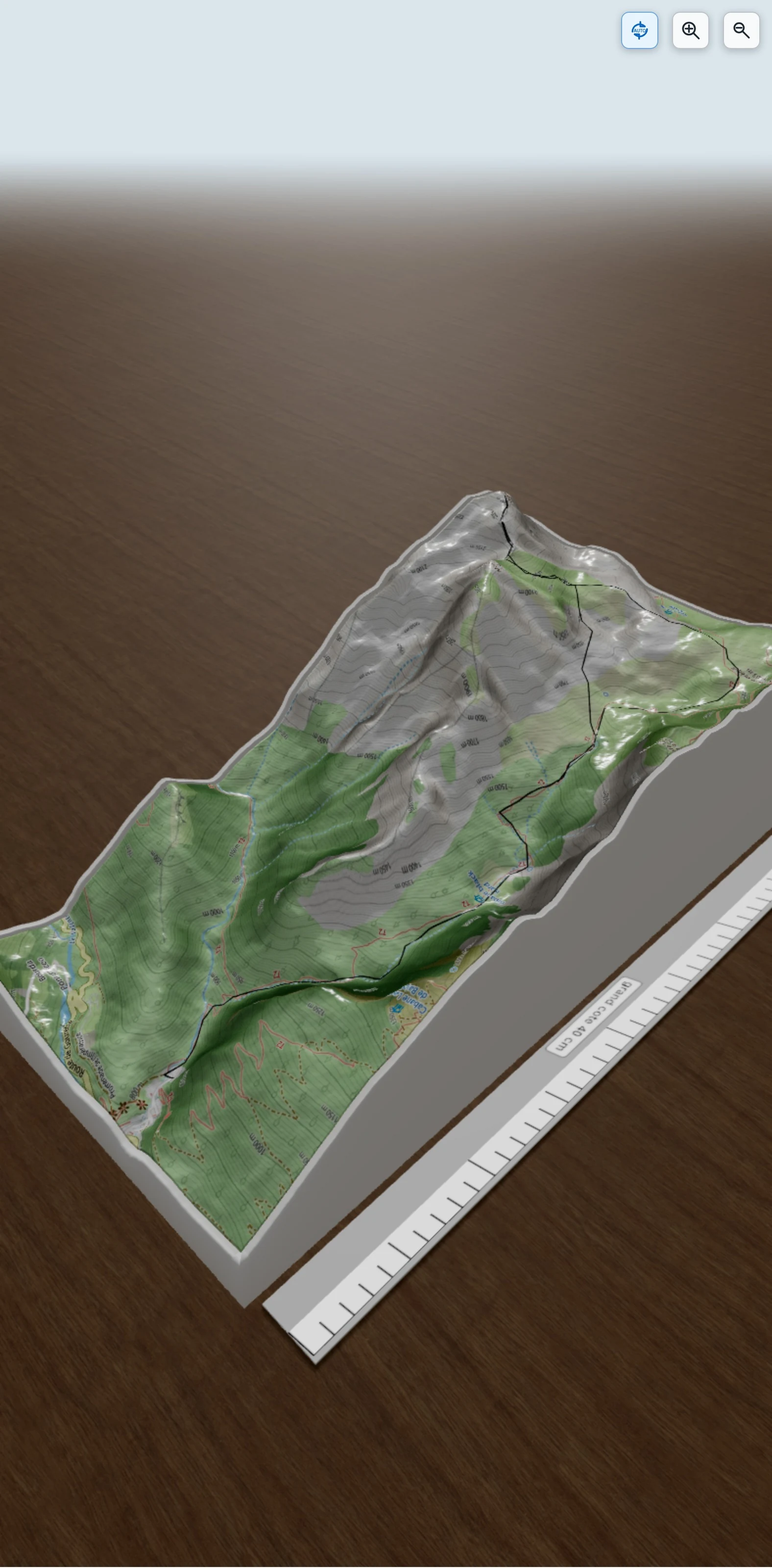 Carte en relief 3D de Caf de Pau Très belle journée au Pambassibé (Pyrénées atlantiques), avec relief topographique