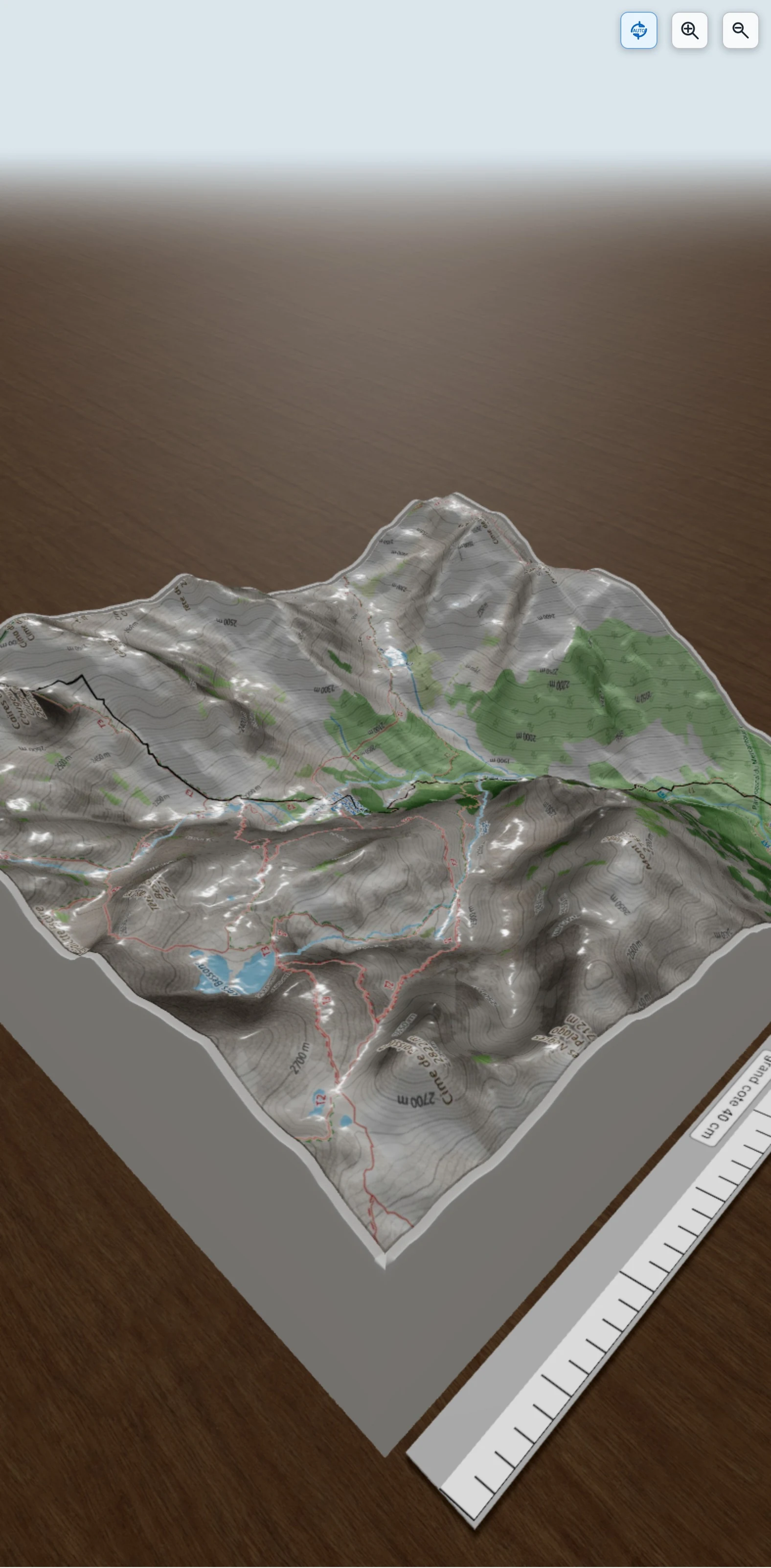 Carte en relief 3D de Caire Cougourde et le Cayras, avec relief topographique