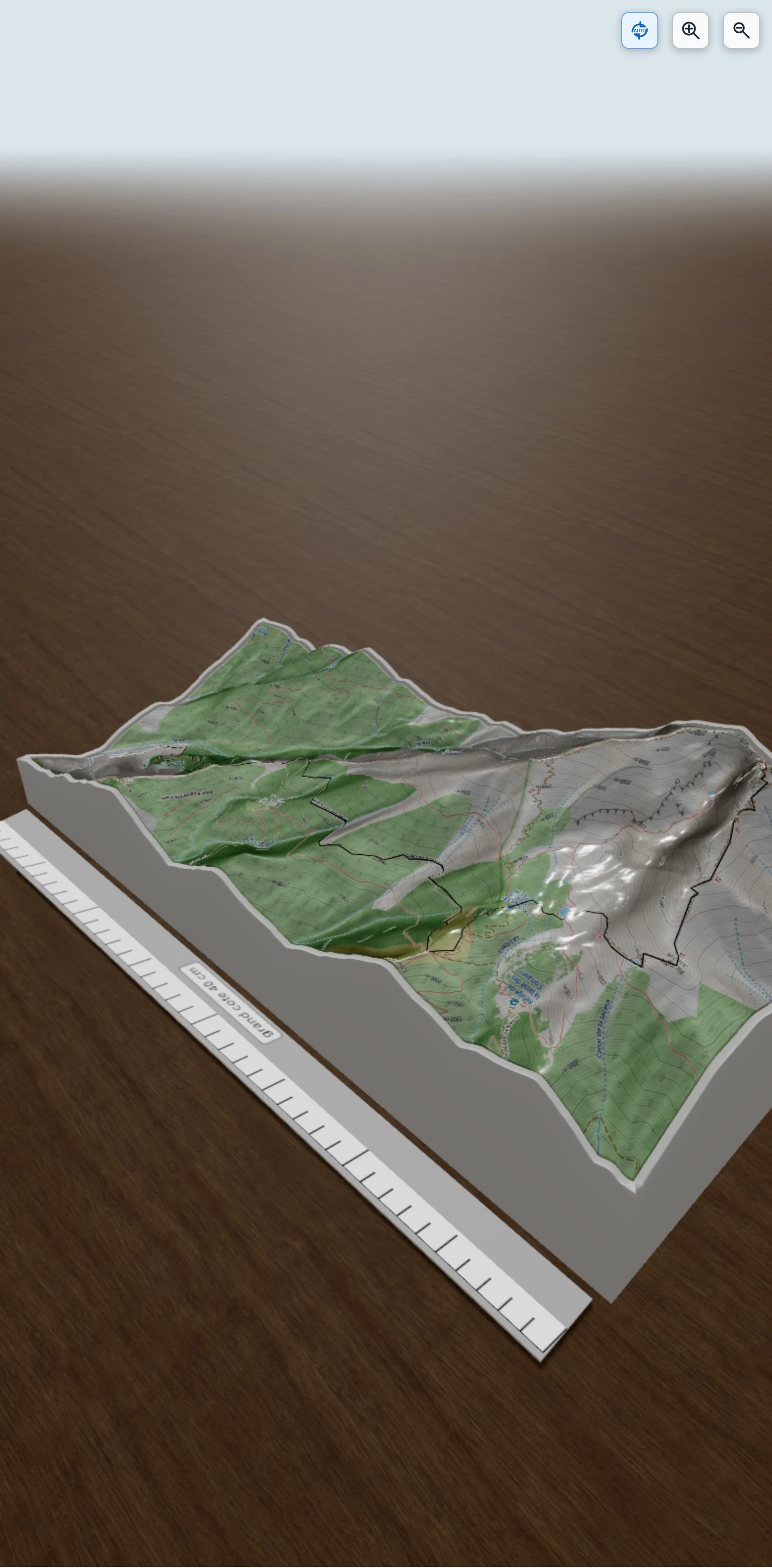 Carte en relief 3D de Canigou par Los Masos, avec relief topographique
