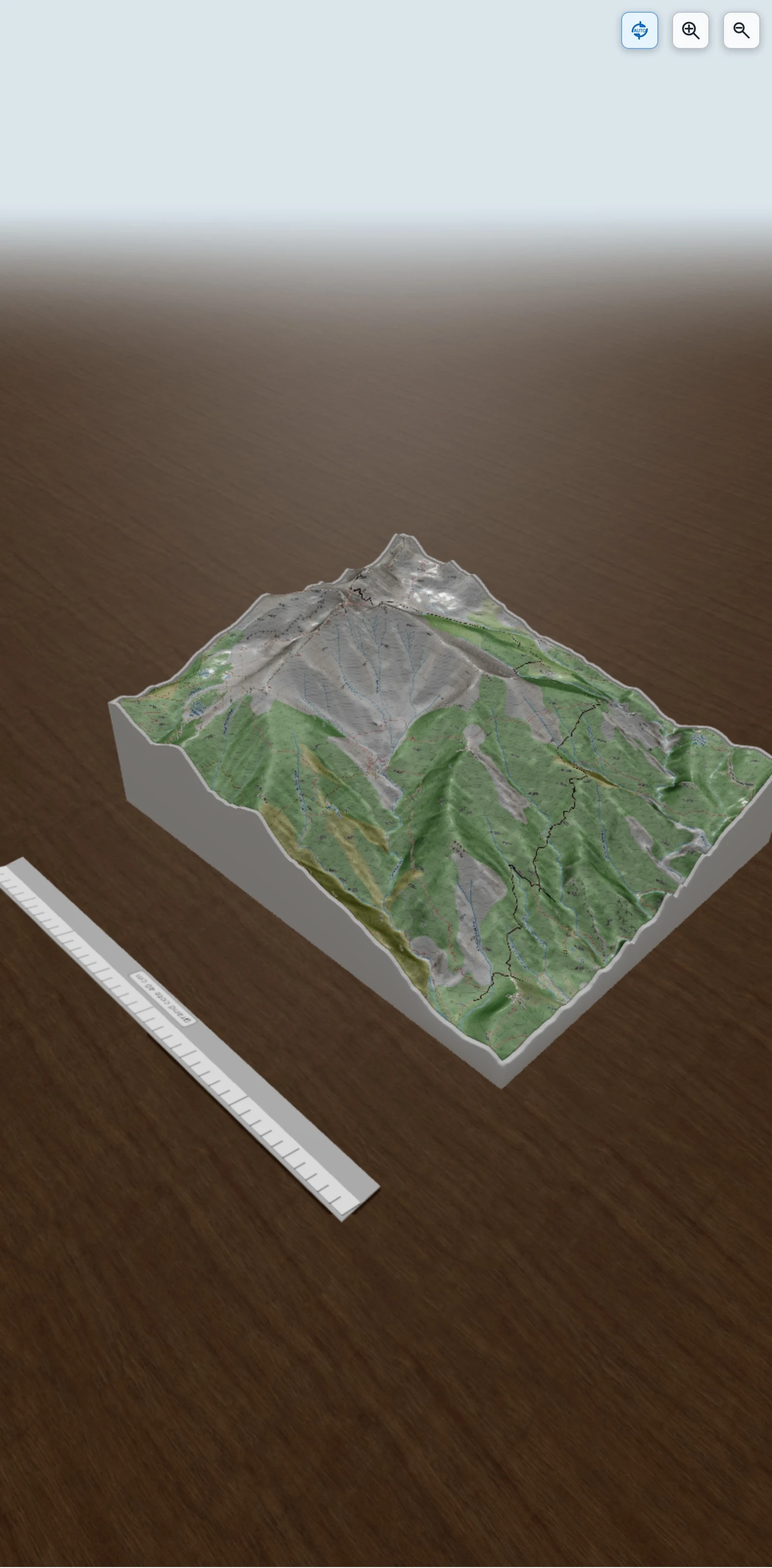 Carte en relief 3D de Canigou, avec relief topographique