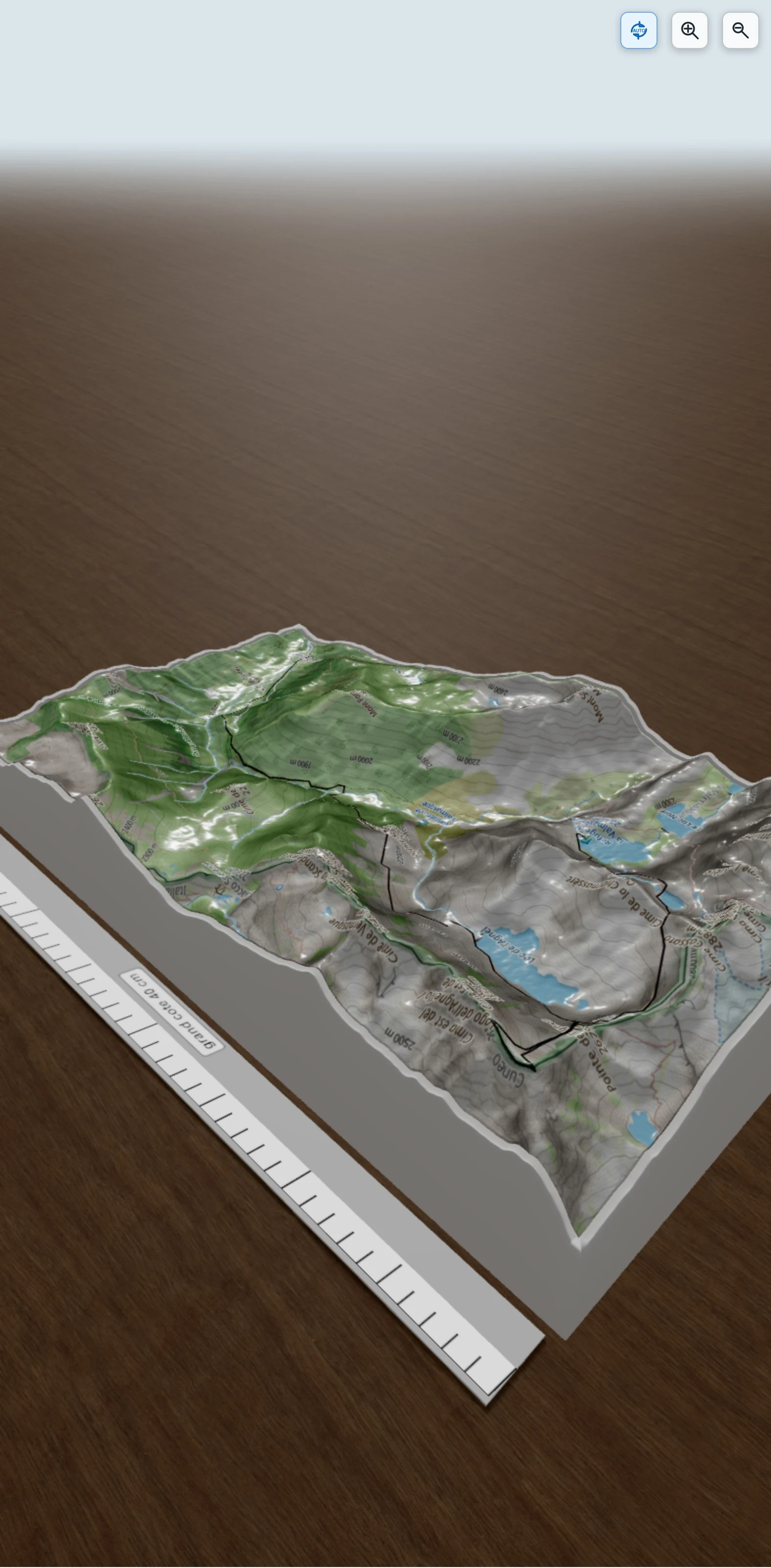 Carte en relief 3D de Casterino - Lac de l'agnel - Lac Vert, avec relief topographique