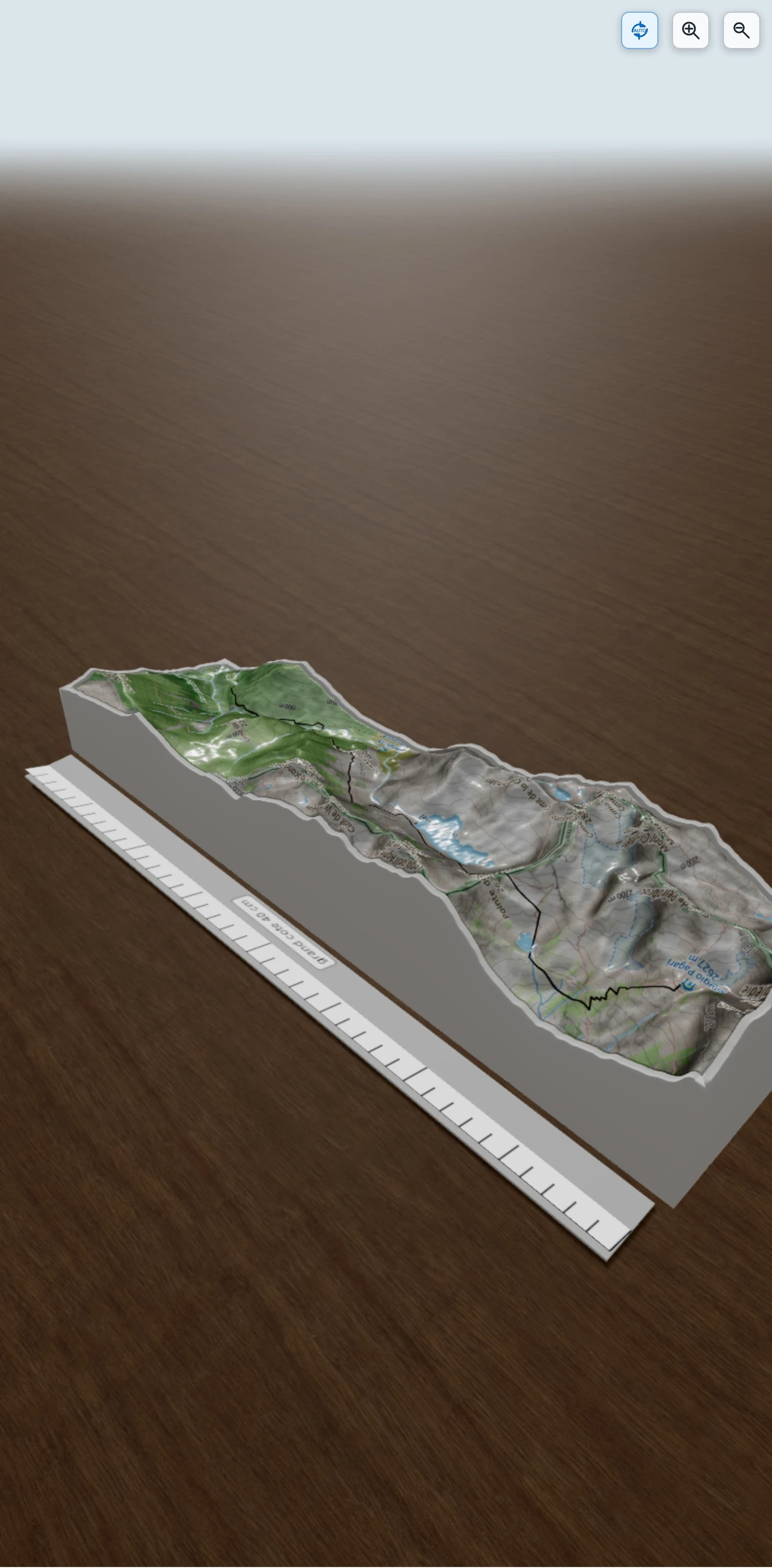 Carte en relief 3D de Casterino -> Refuge de Pagari, avec relief topographique