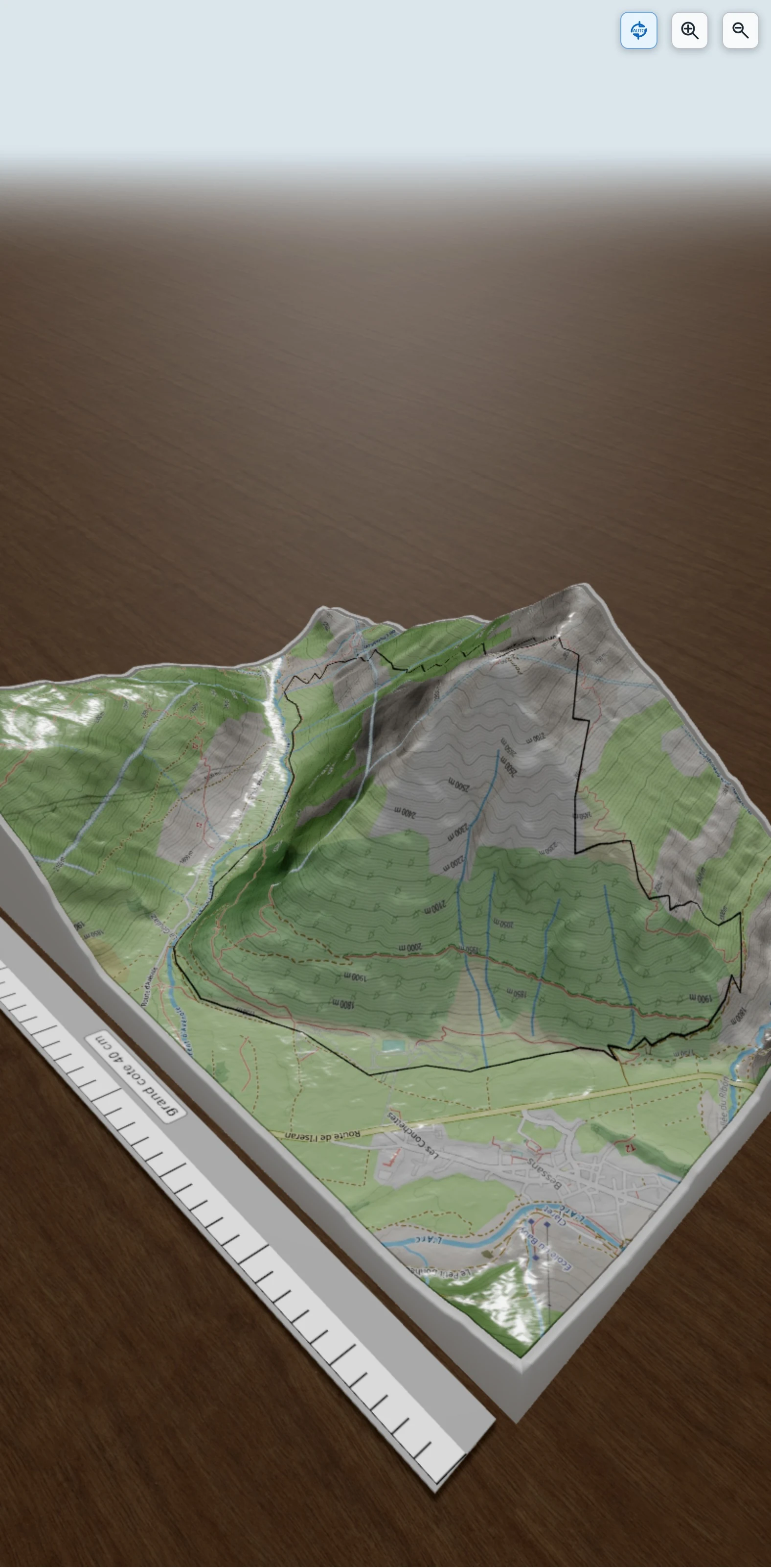 Carte en relief 3D de Chapelle de Tierce, avec relief topographique