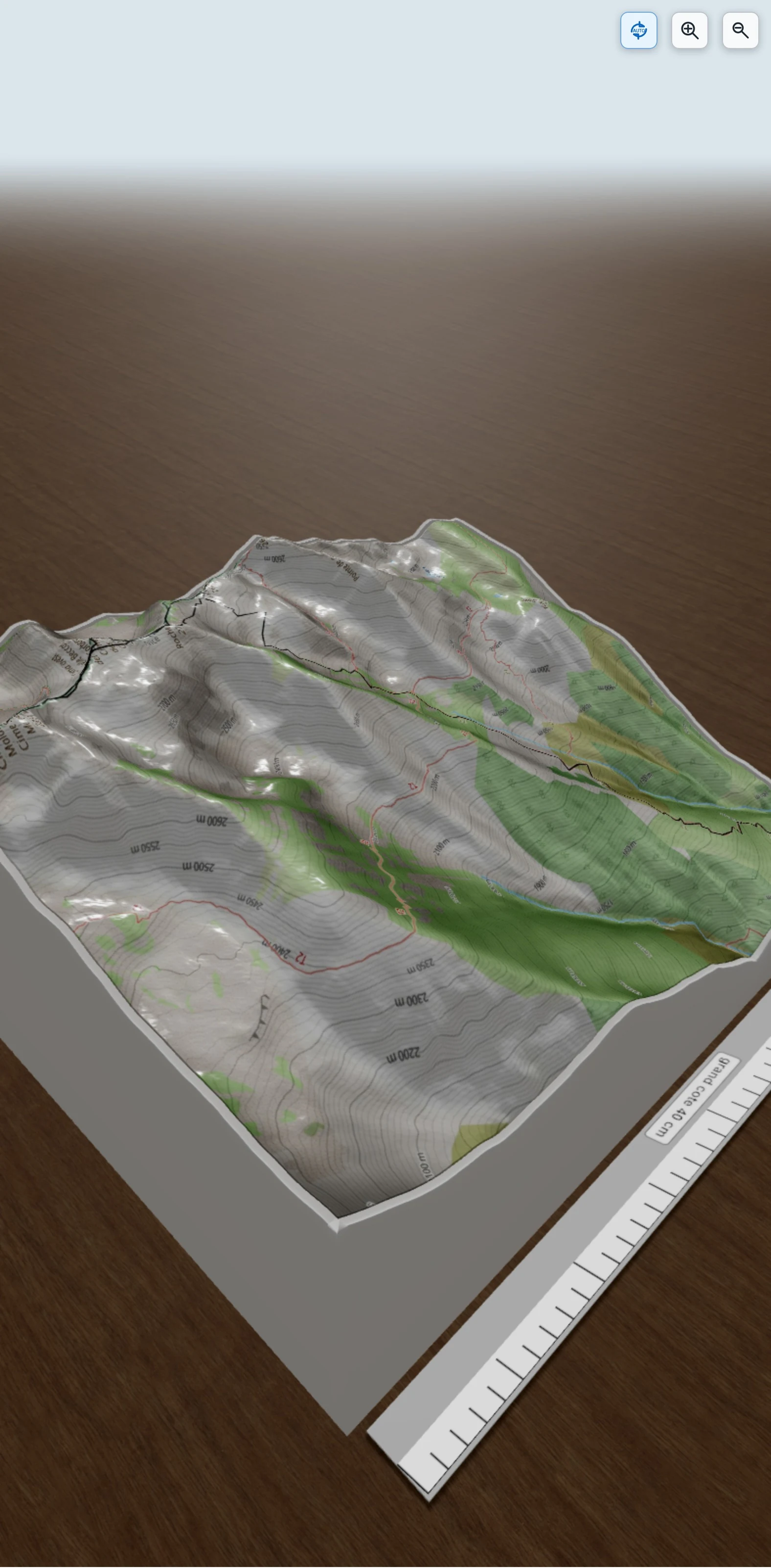 Carte en relief 3D de Cime de Maleterre, Pointe d'Isatier, Roche Nègre, Becs du Corborant depuis Douans, avec relief topographique