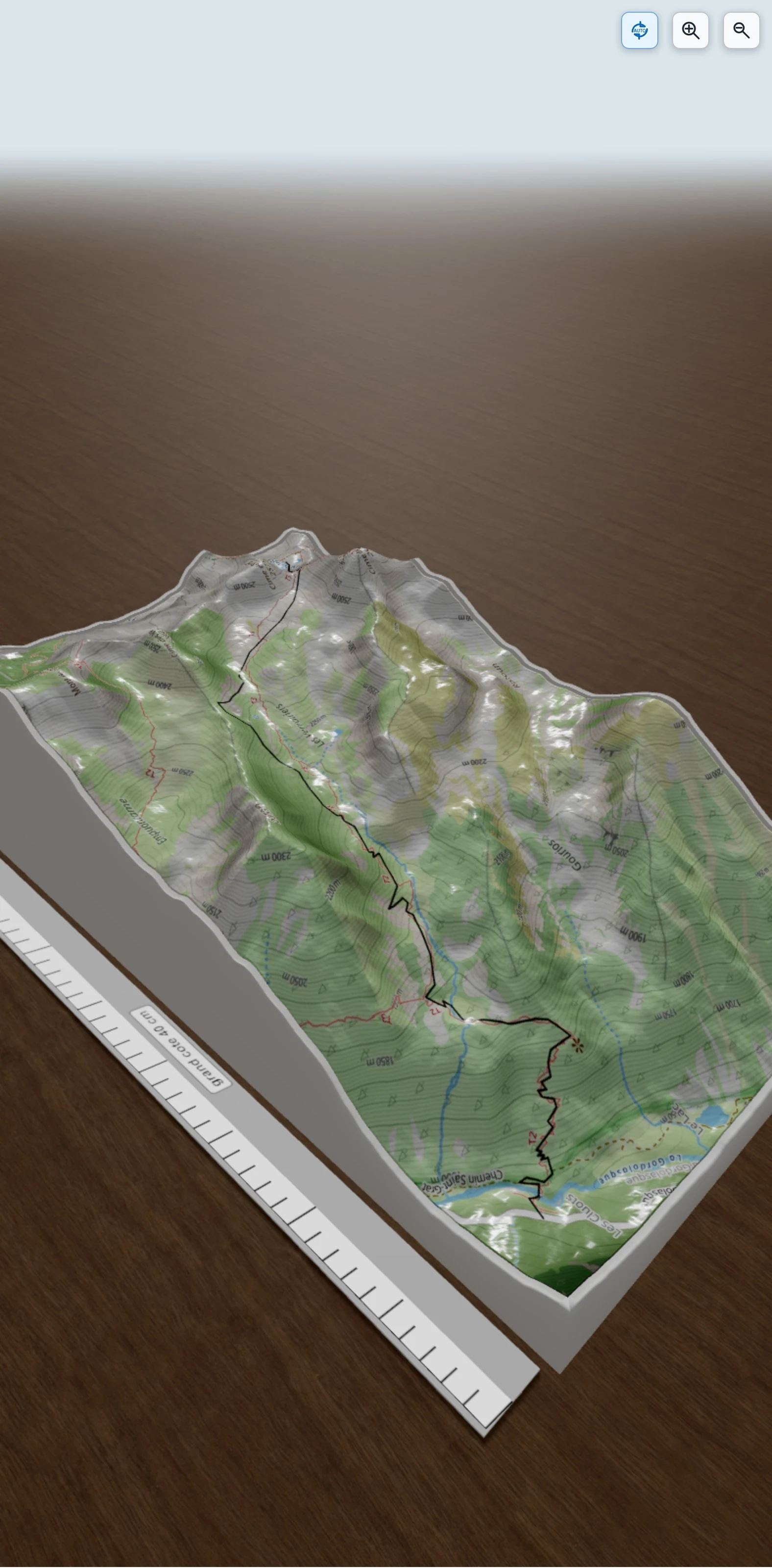 Carte en relief 3D de cime du diable, avec relief topographique