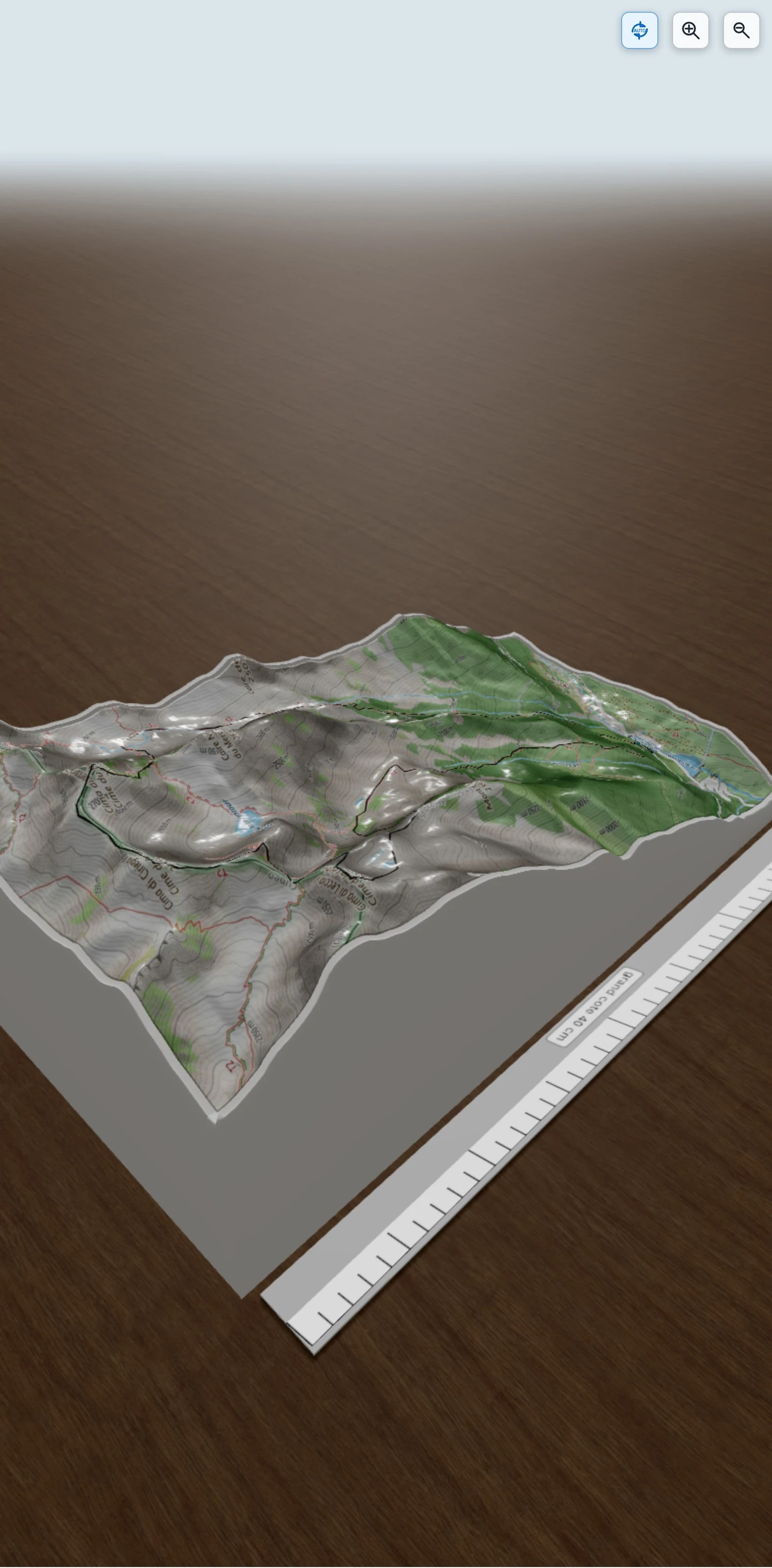Carte en relief 3D de Cime du Mercantour - Cime de Cerise - Cime de la Lèche, avec relief topographique