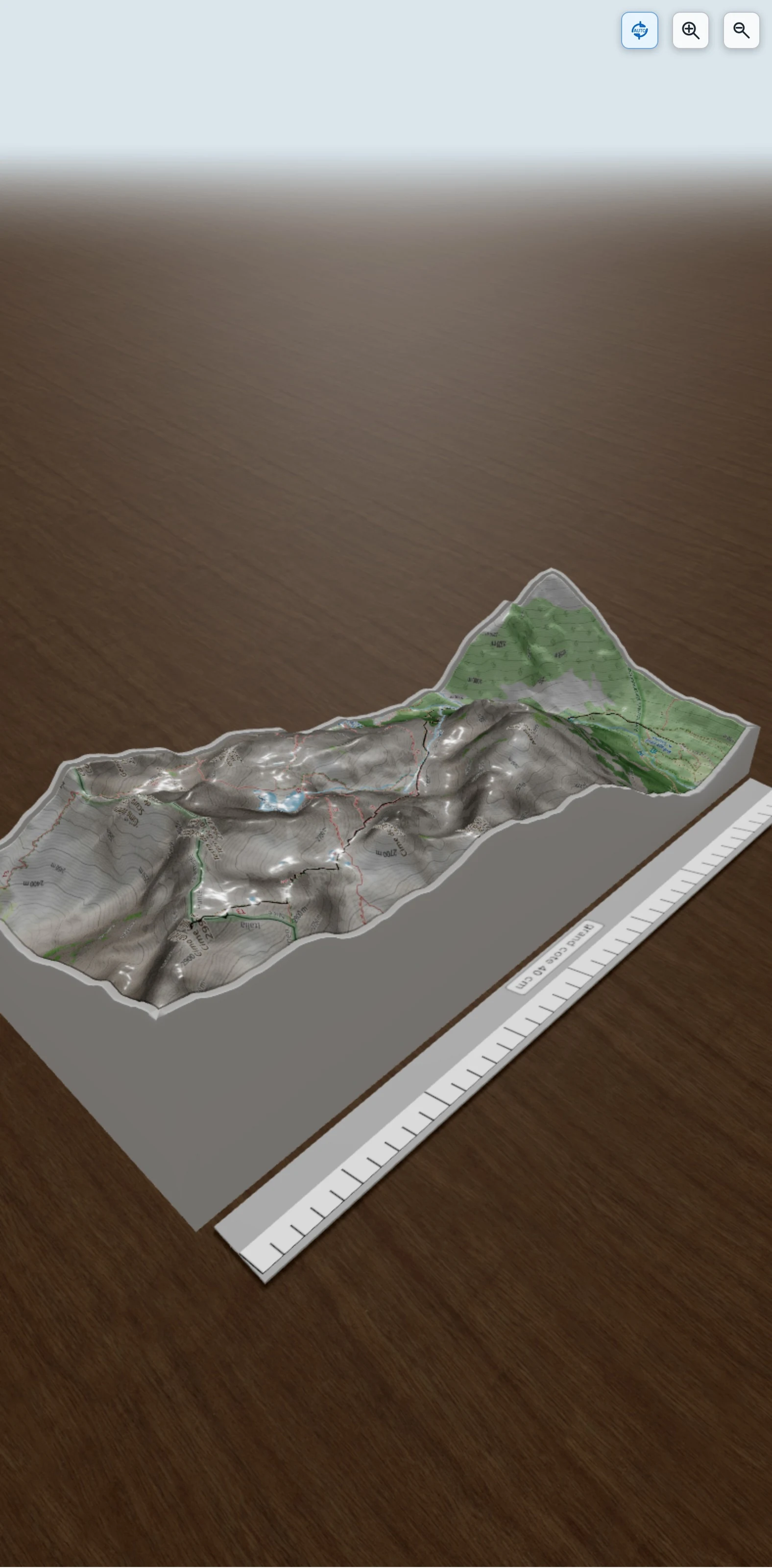 Carte en relief 3D de Cime Guilié, avec relief topographique