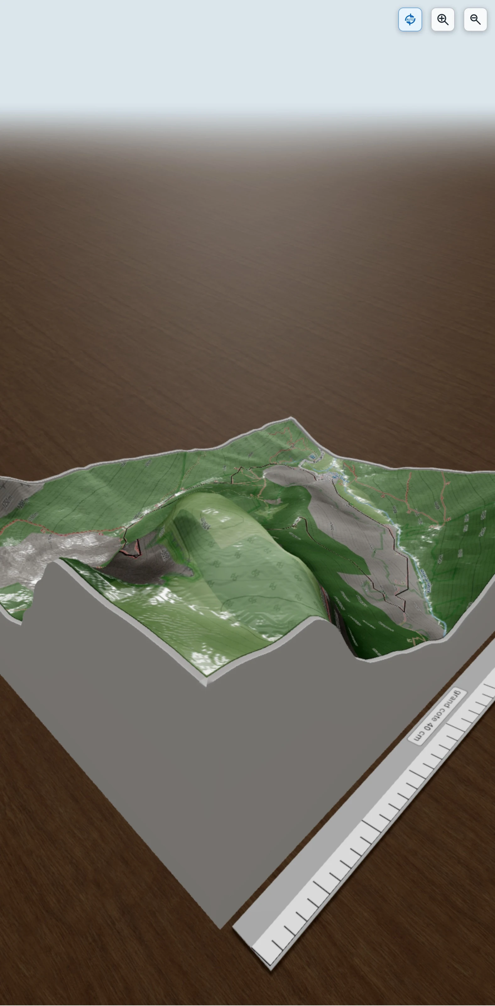Carte en relief 3D de Cirque et Rocher D'archiane, avec relief topographique