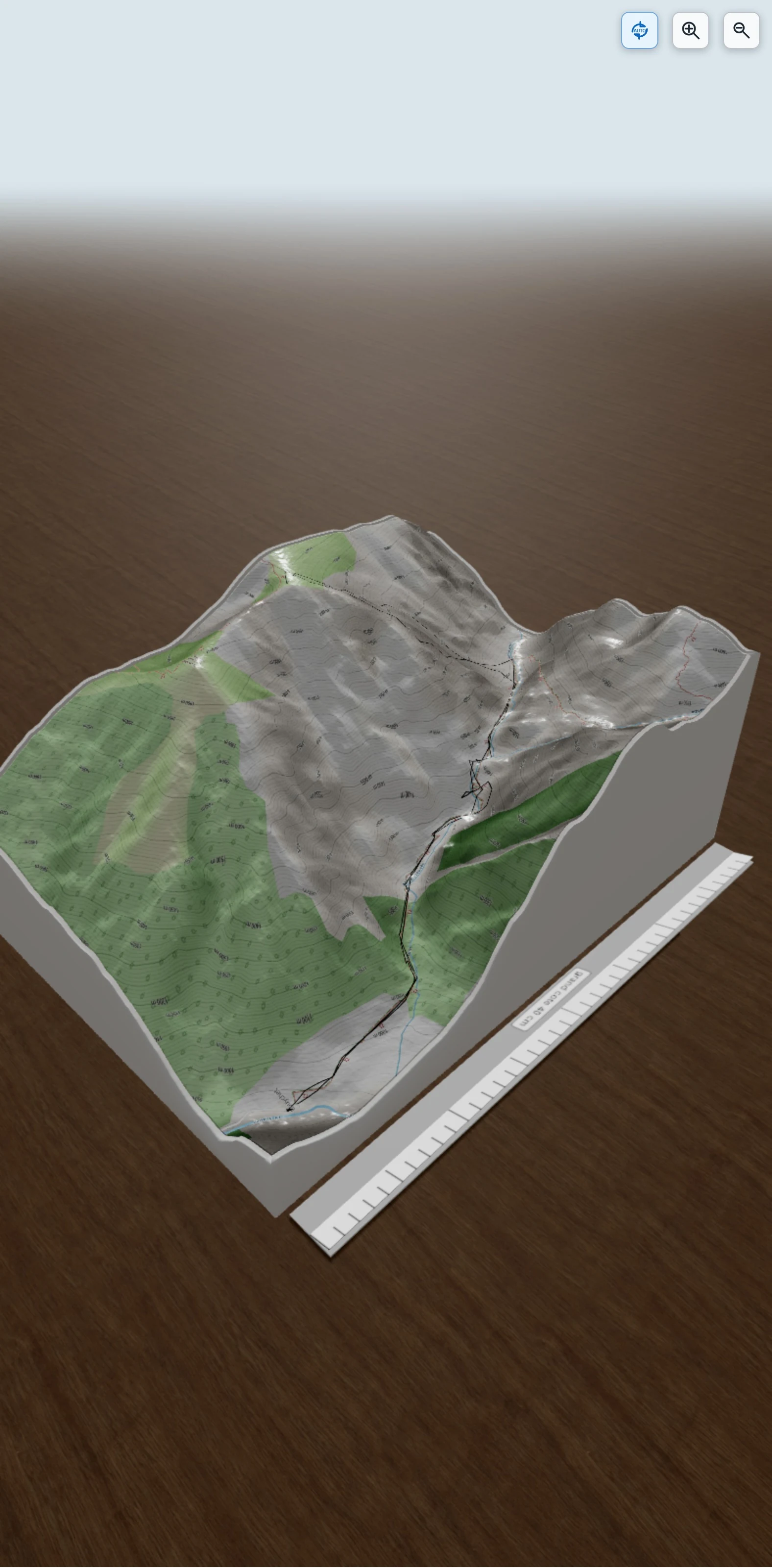 Carte en relief 3D de col de Bayle, avec relief topographique